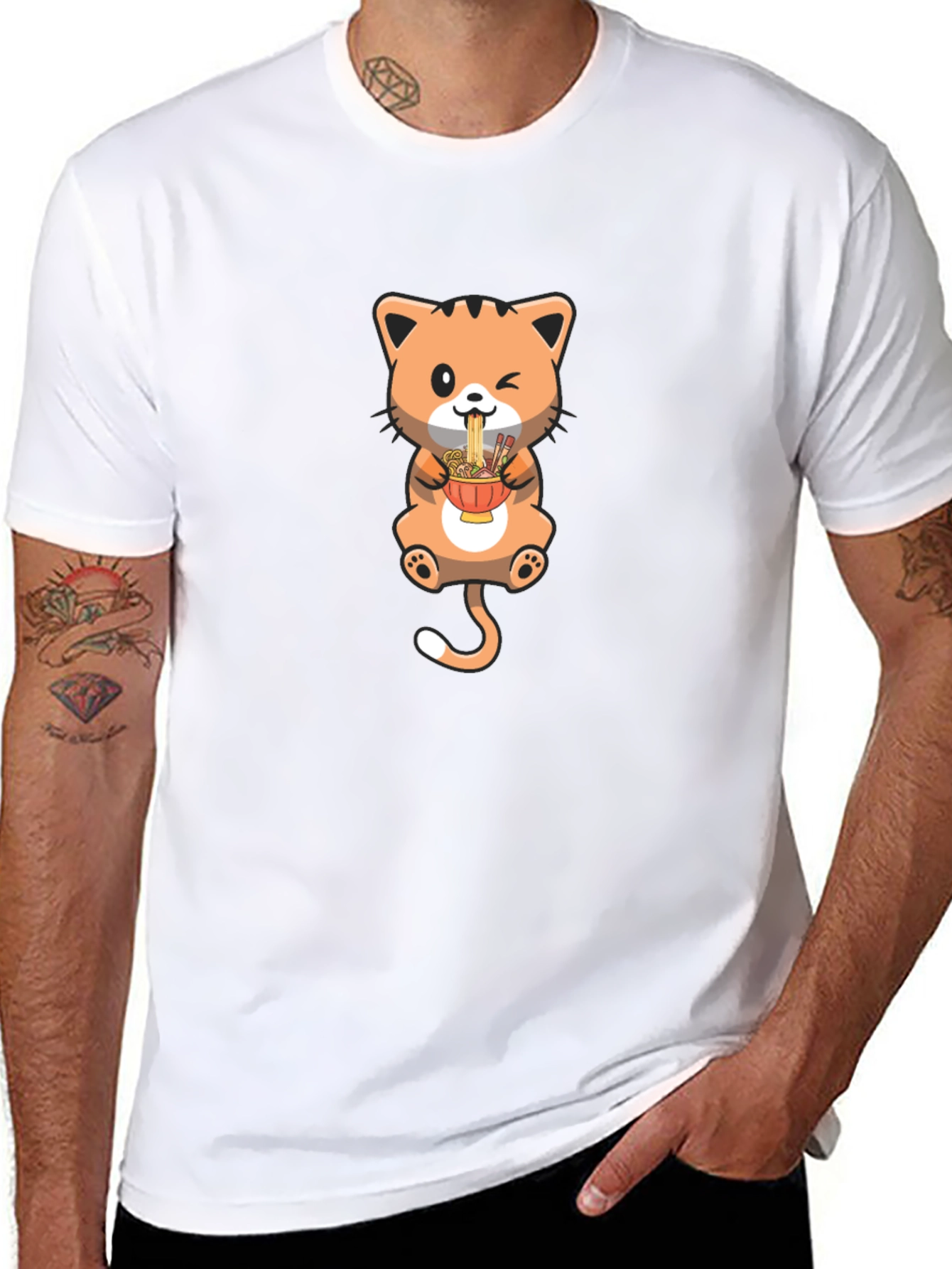 Cute Cat Ramen T-Shirt - Unique Design