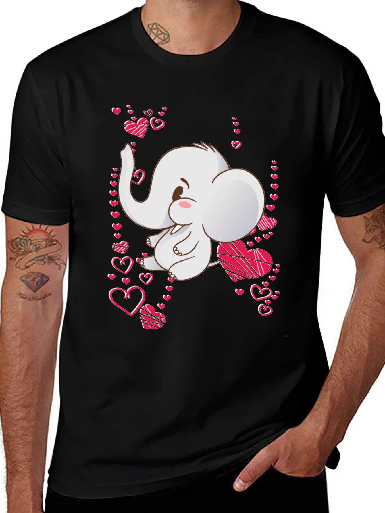 Elephant Heart T-Shirt: Cute Valentines Day Tee