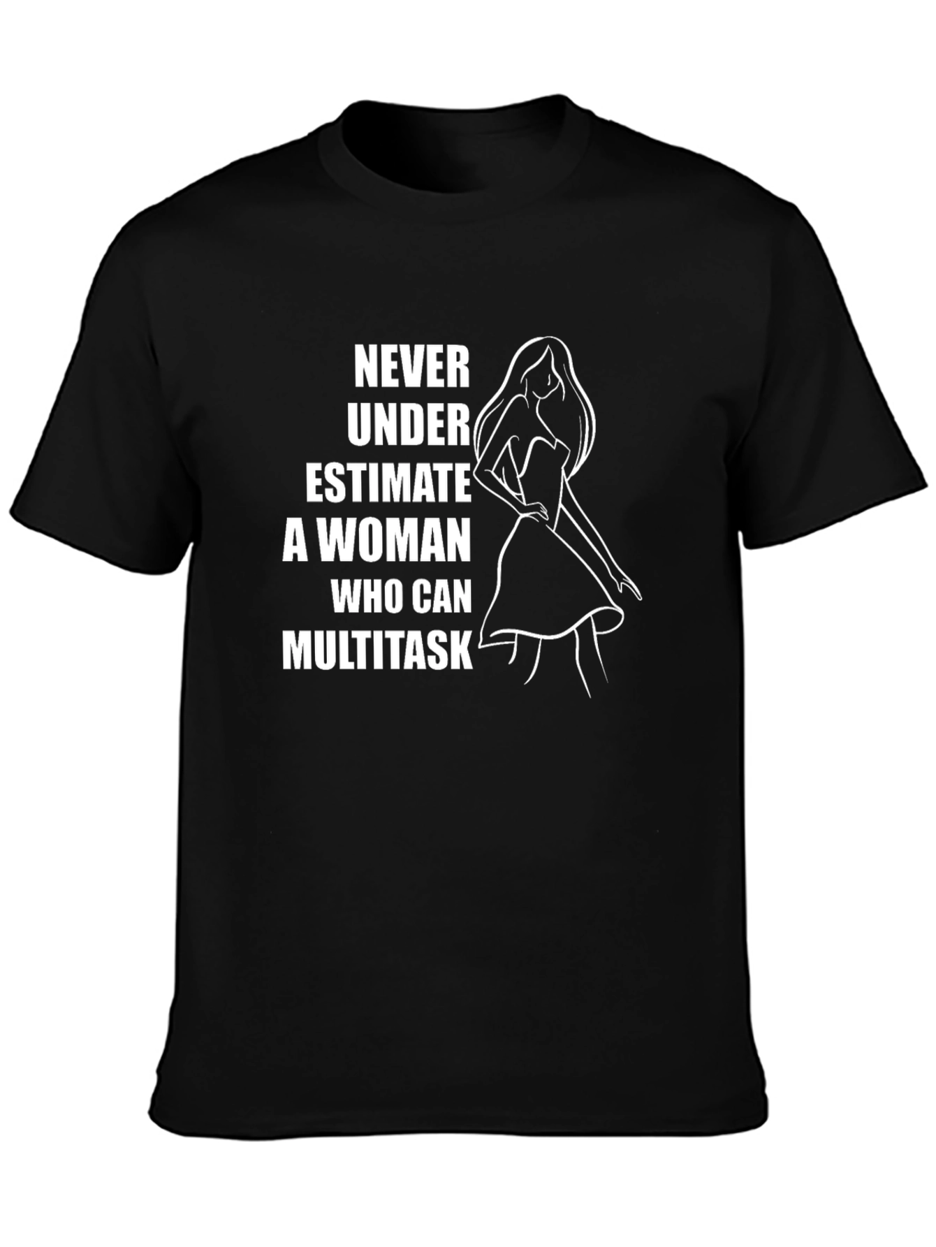 Multitasking Woman Graphic Tee - Black