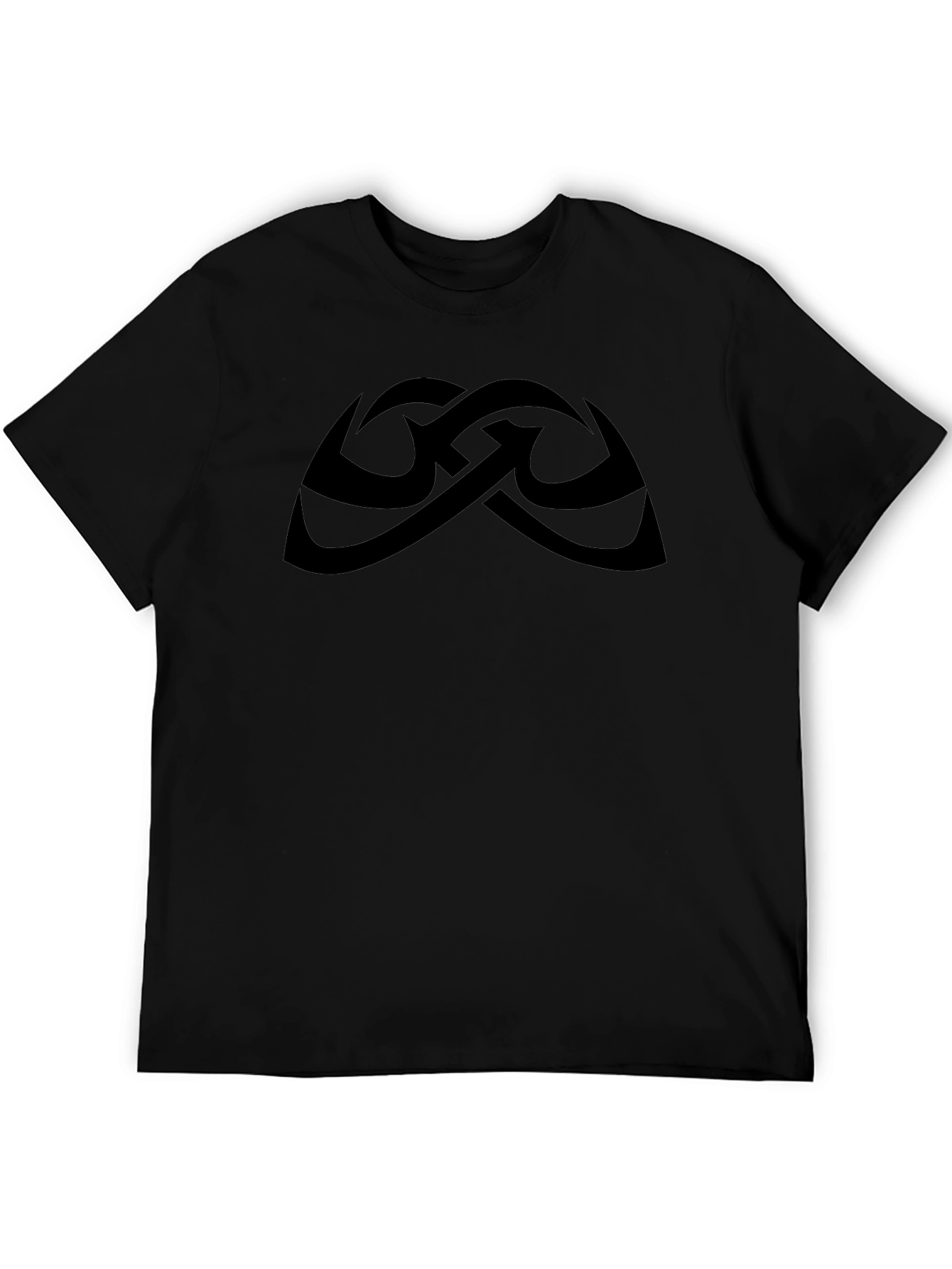 Mens Black T-Shirt with Abstract Graphic Design