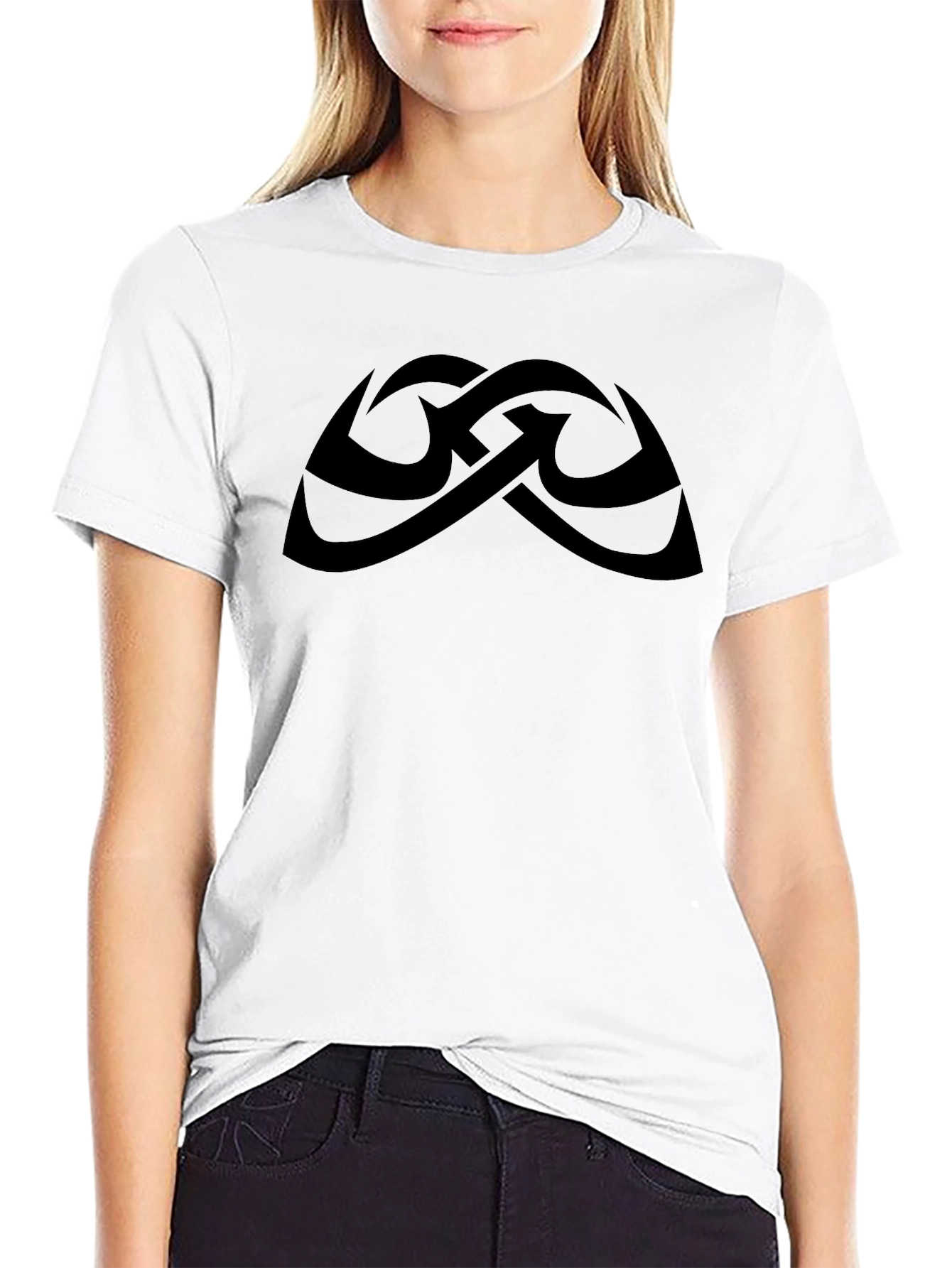 Mens Black T-Shirt with Abstract Graphic Design