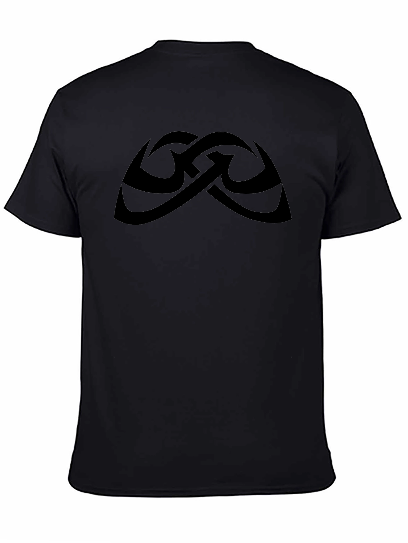 Mens Black T-Shirt with Abstract Graphic Design