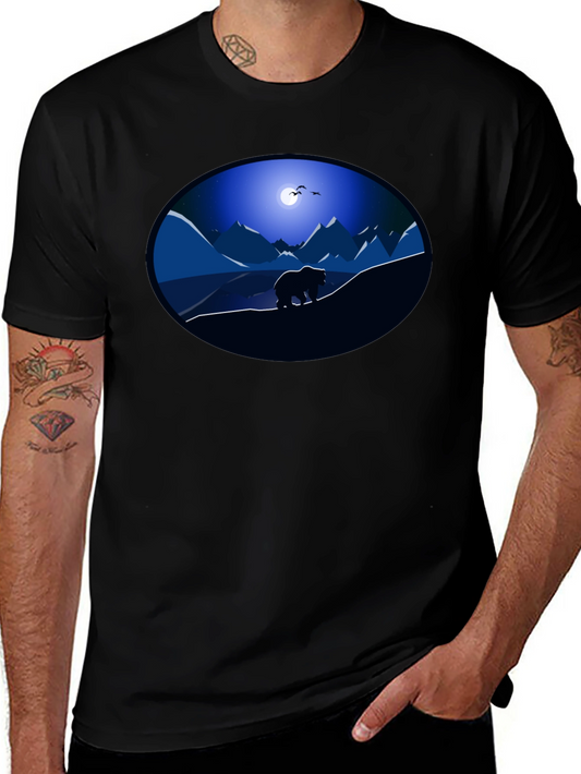 Bear Mountain Night Graphic Tee - Black