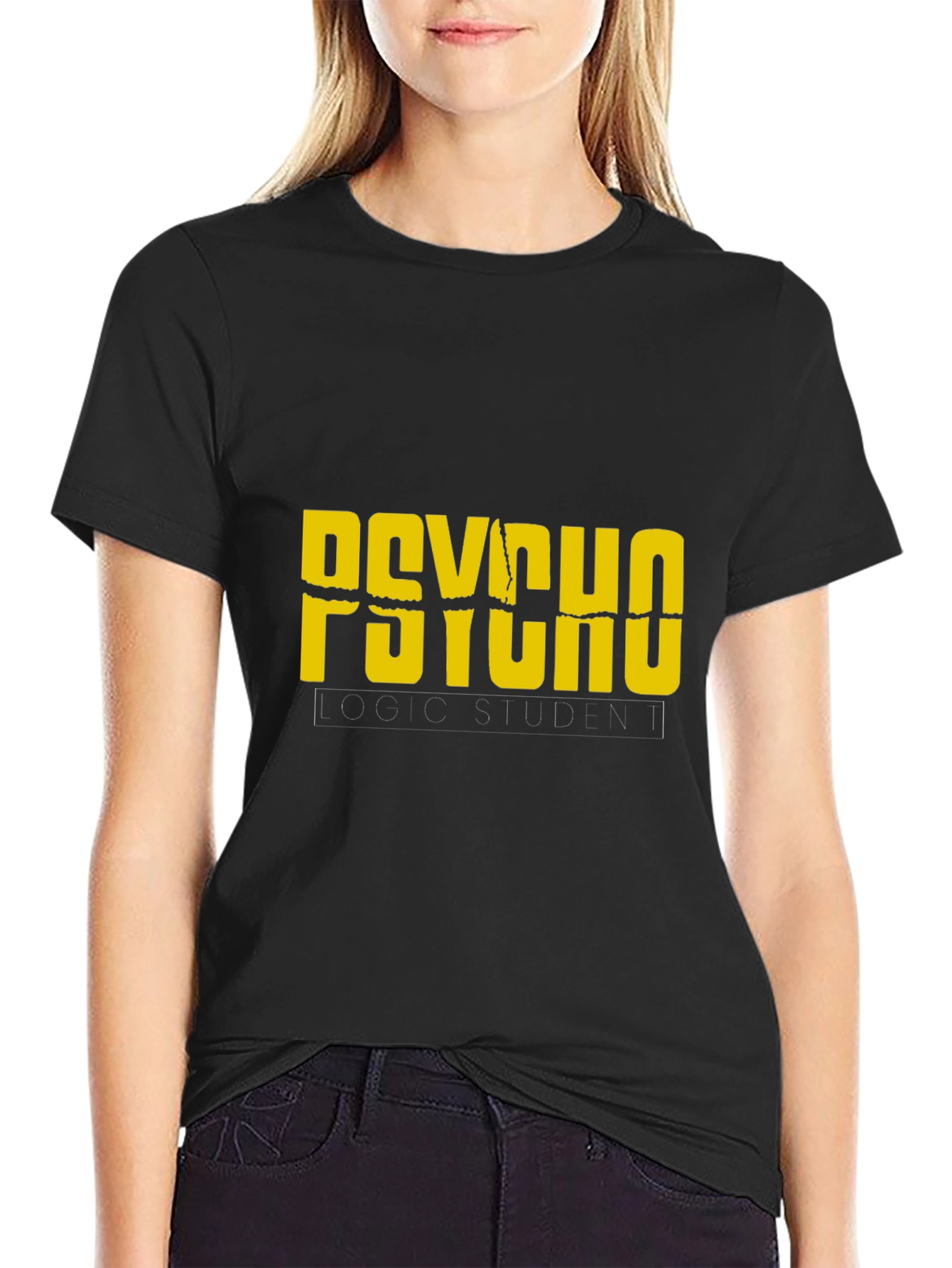 Psycho Logic Student Black Graphic T-Shirt