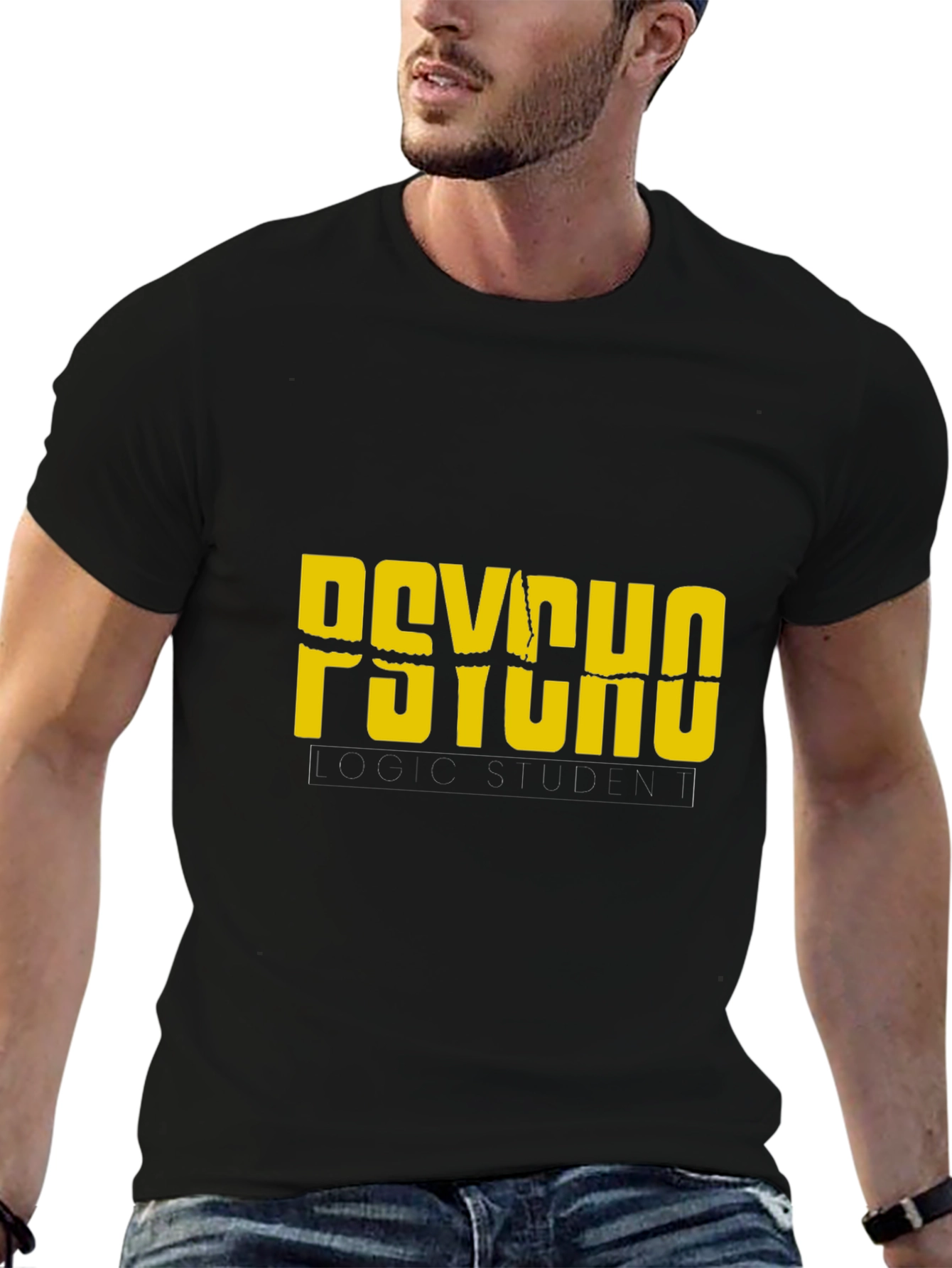 Psycho Logic Student Black Graphic T-Shirt