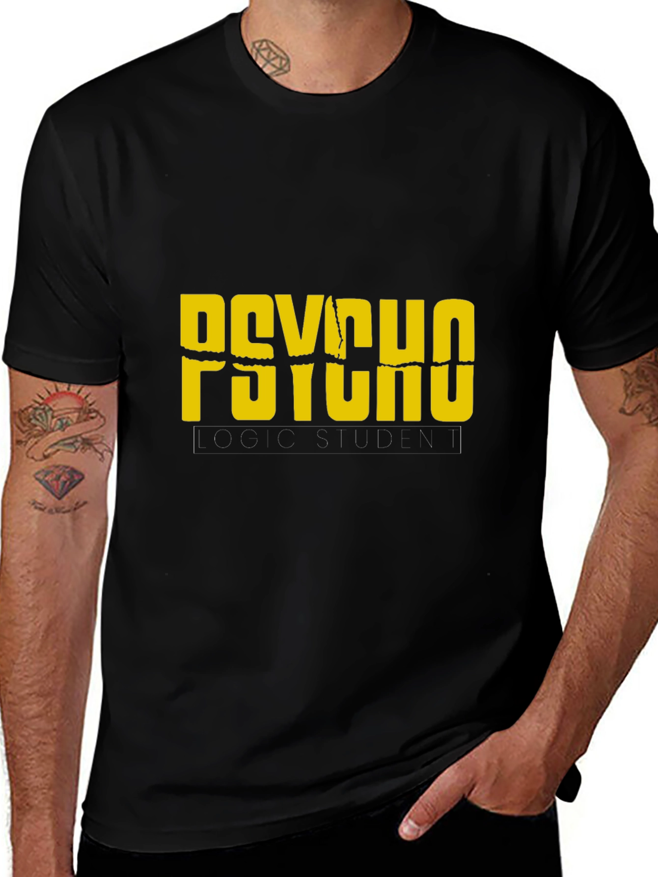 Psycho Logic Student Black Graphic T-Shirt