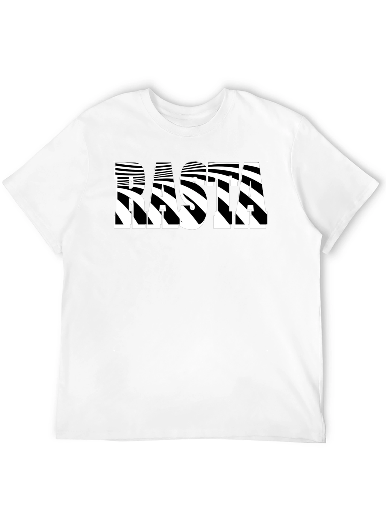 Rasta Striped Graphic Tee - Stylish Black T-Shirt
