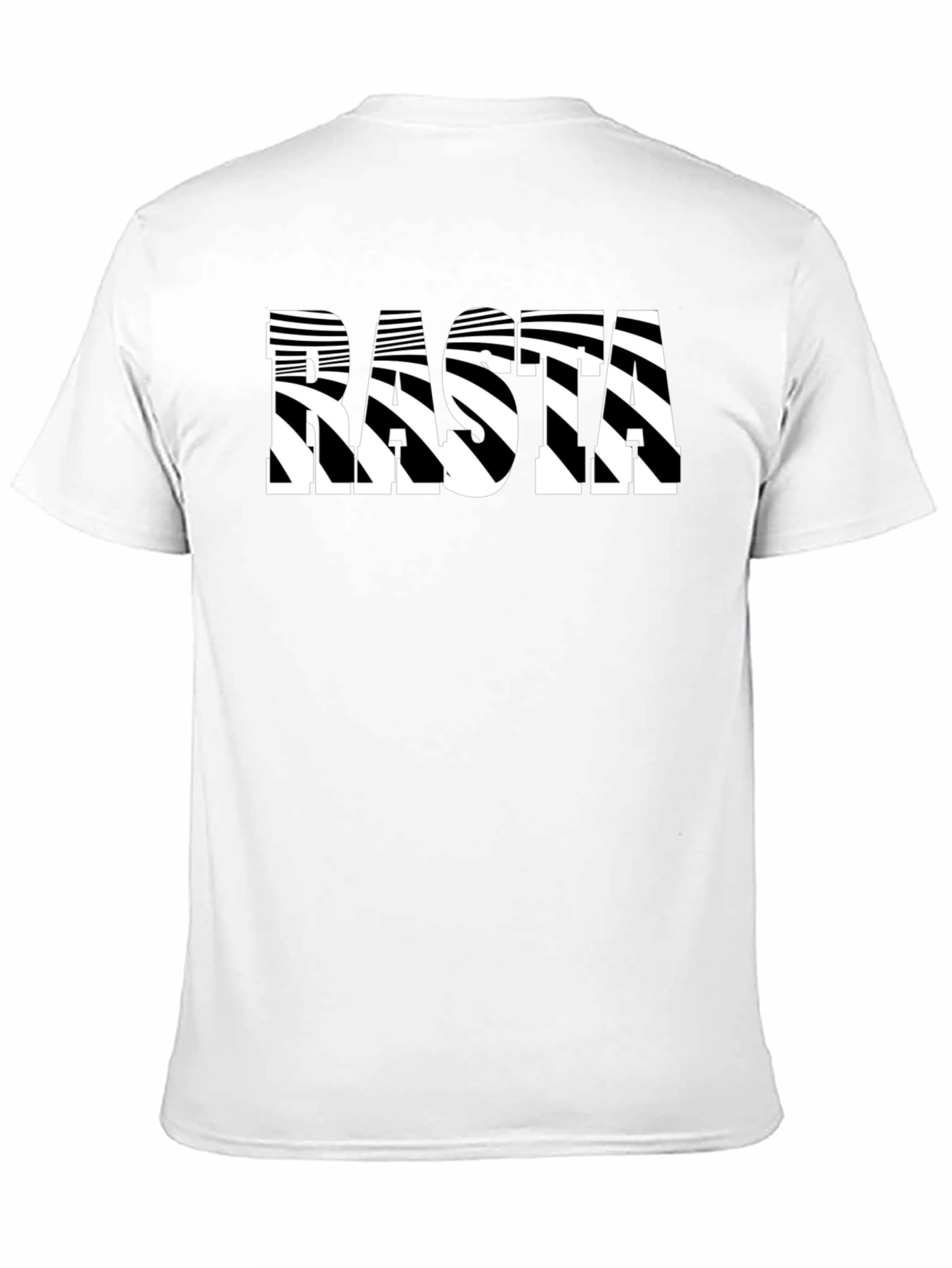 Rasta Striped Graphic Tee - Stylish Black T-Shirt