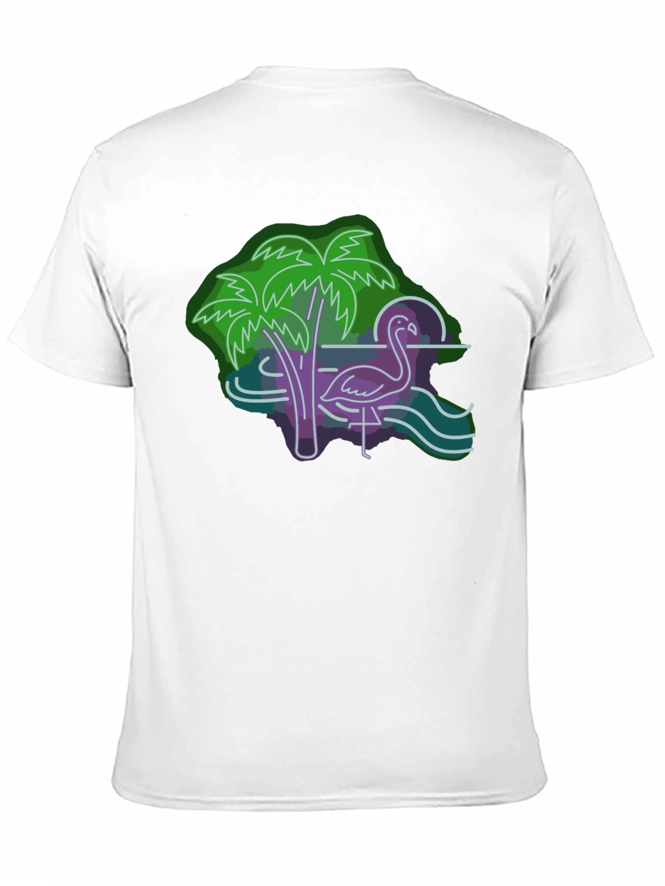Neon Flamingo Graphic Tee - Tropical Vibes