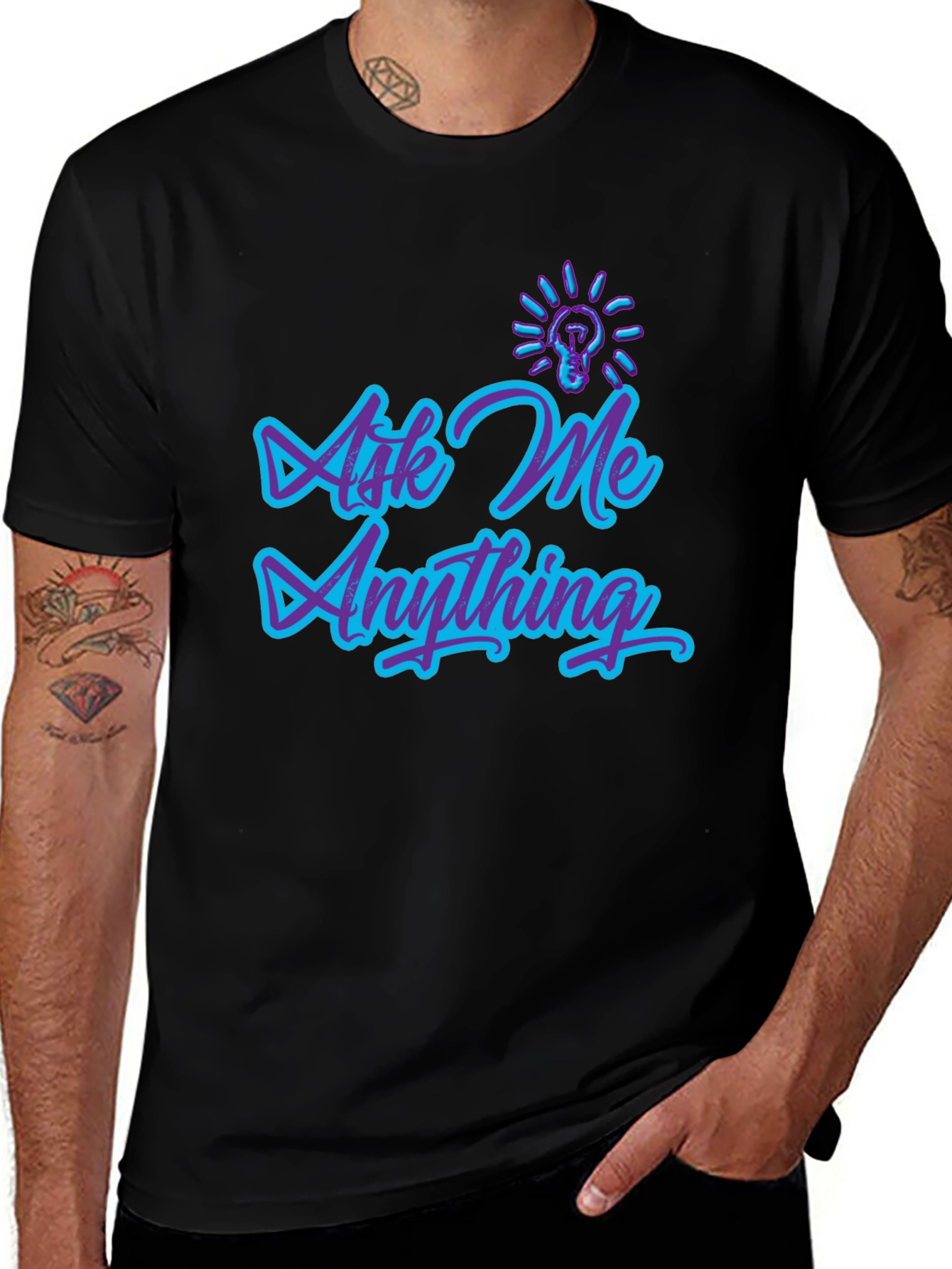 Ask Me Anything Graphic Tee - Trendy Design