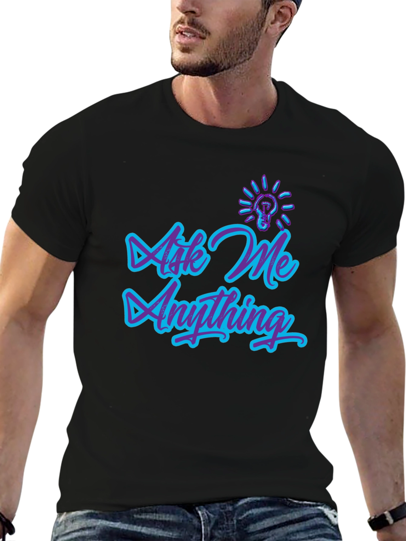 Ask Me Anything Graphic Tee - Trendy Design