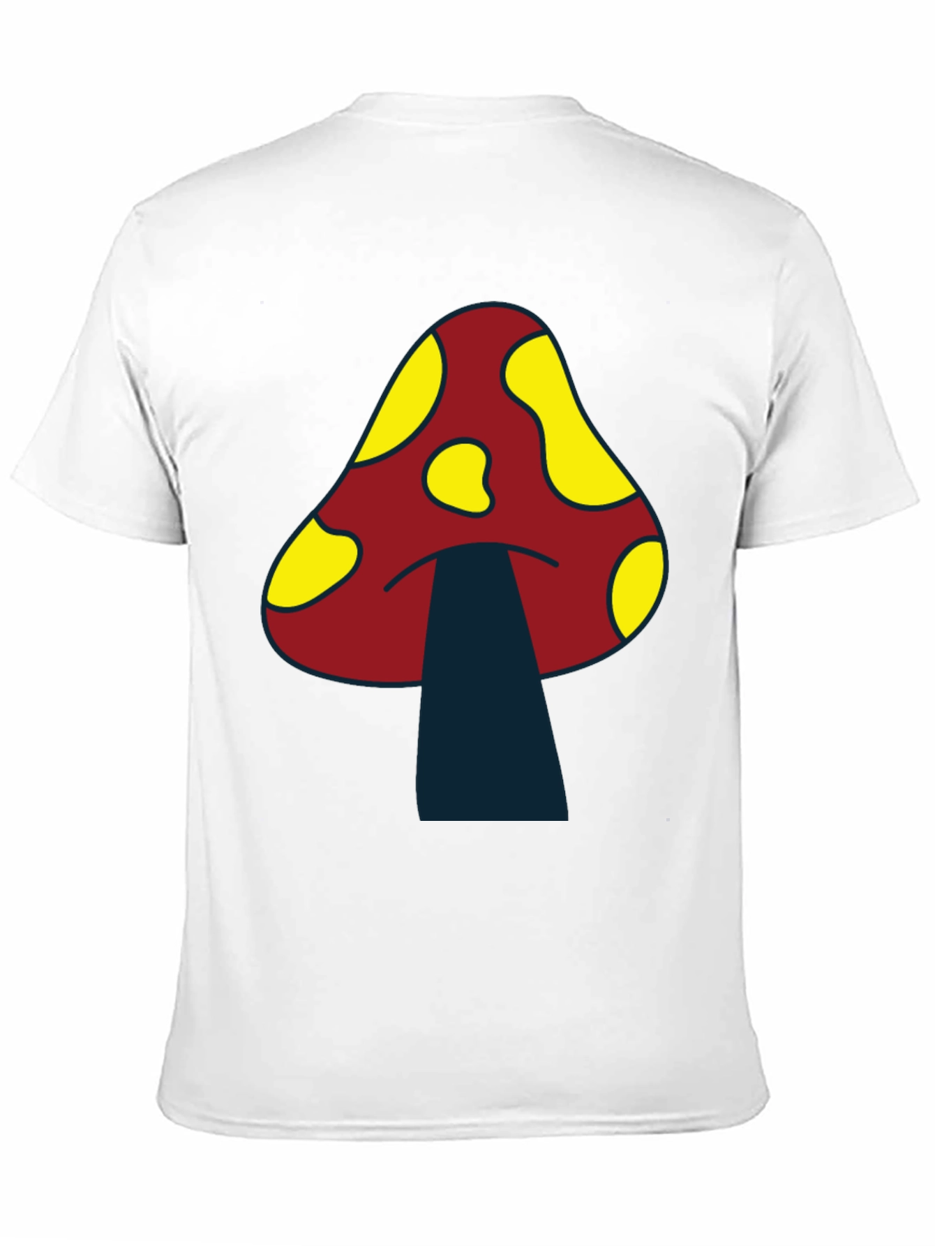 Funky Mushroom Graphic Tee - Black Cotton T-Shirt