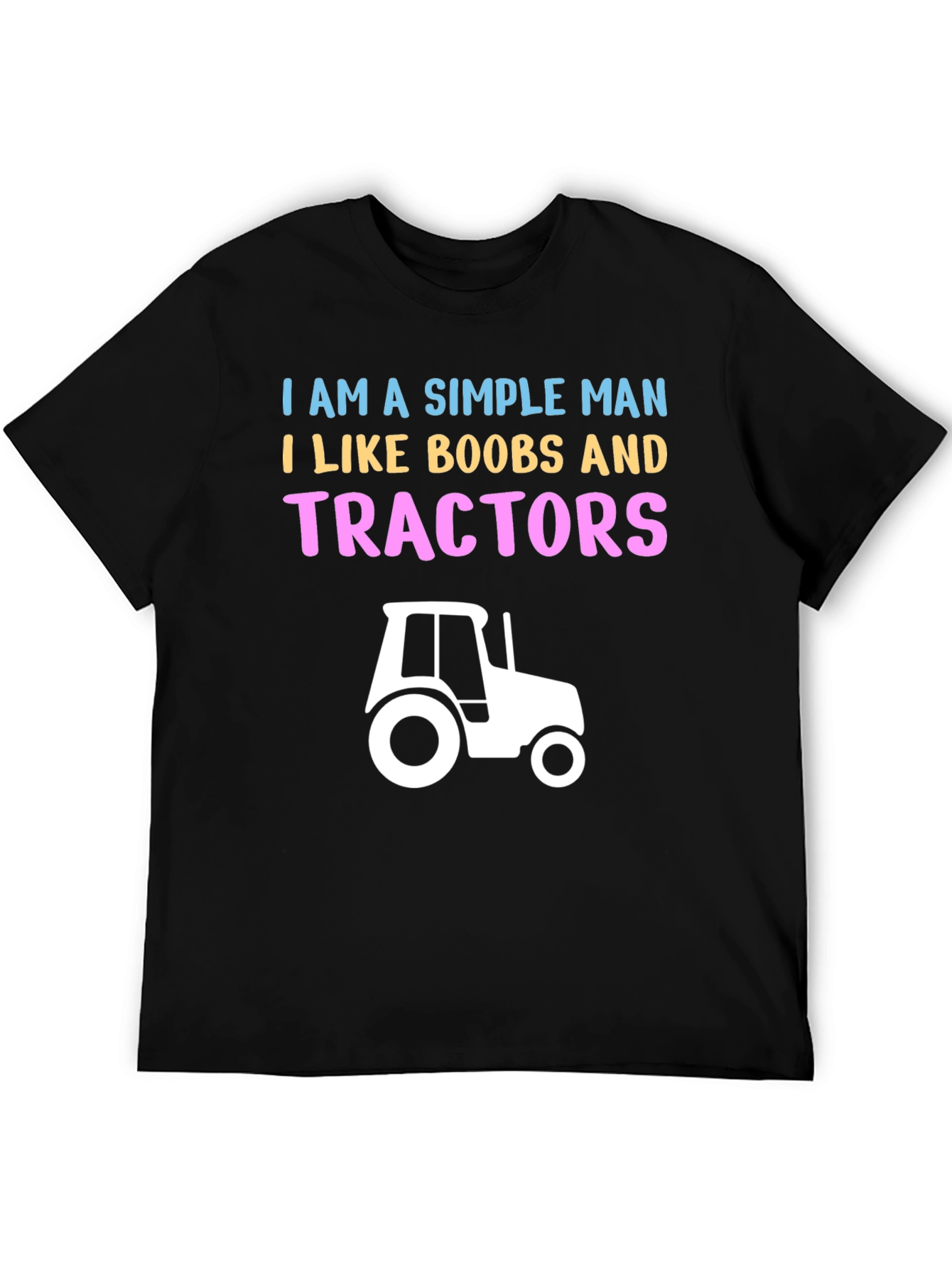 Simple Man Boobs and Tractors Graphic T-Shirt
