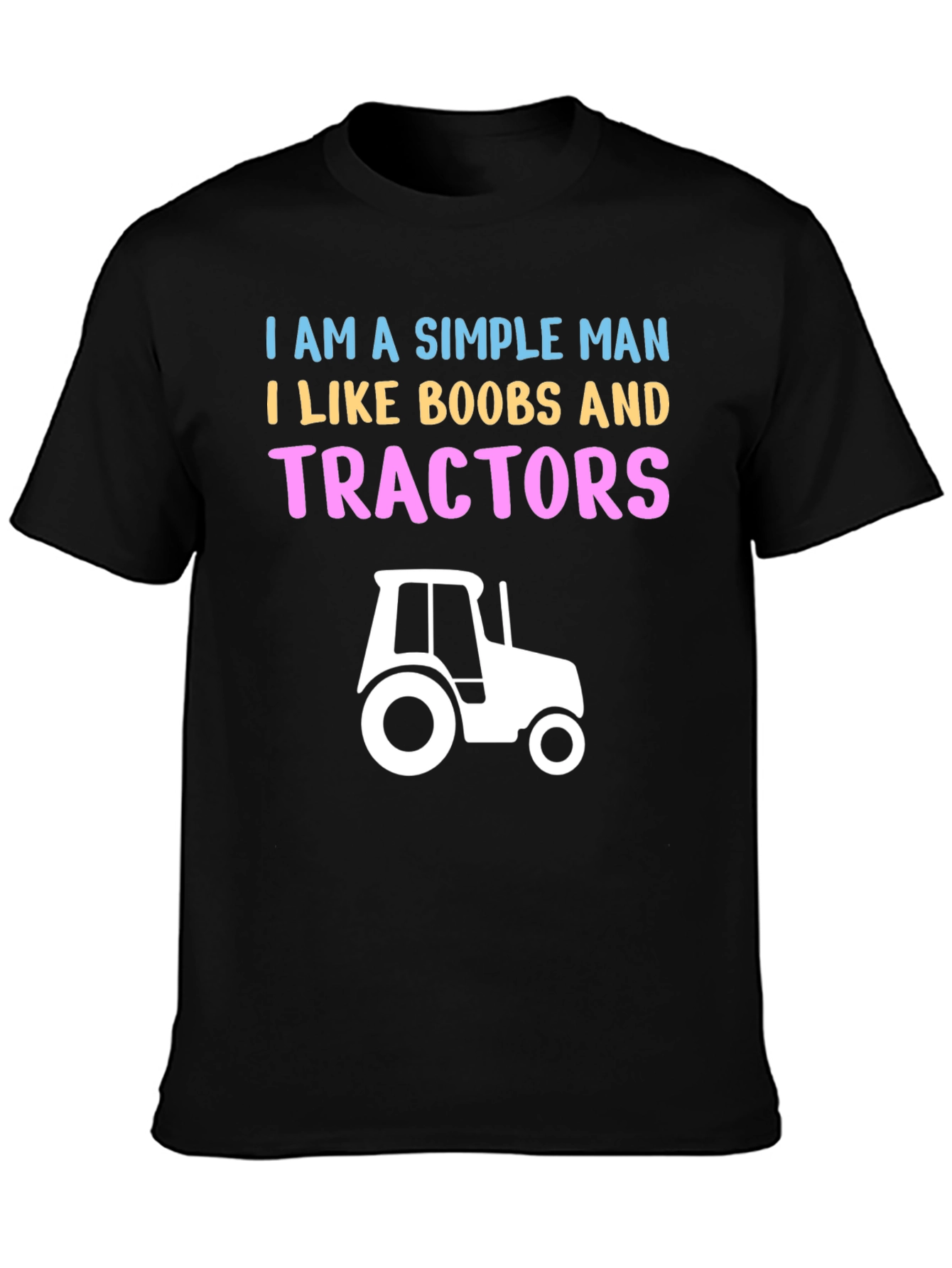 Simple Man Boobs and Tractors Graphic T-Shirt
