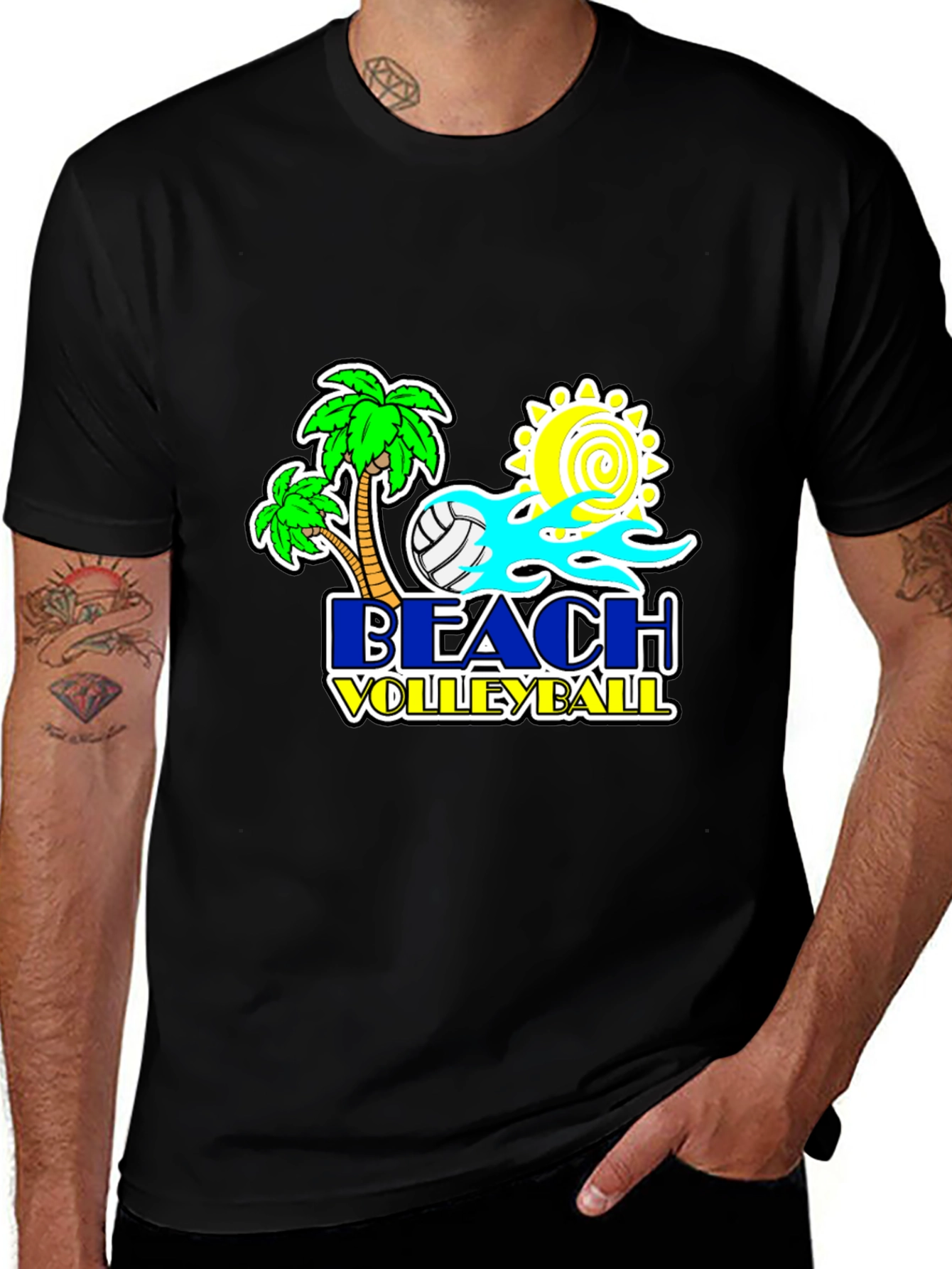 Beach Volleyball Graphic T-Shirt - Summer Ready