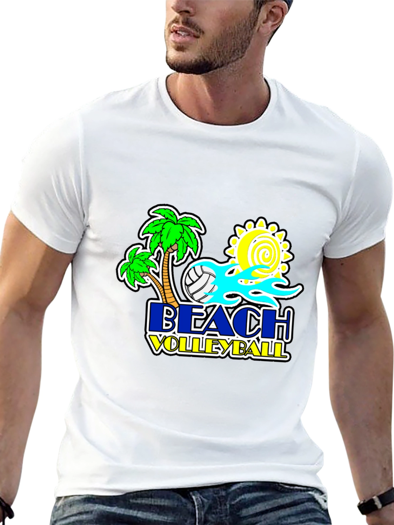 Beach Volleyball Graphic T-Shirt - Summer Ready