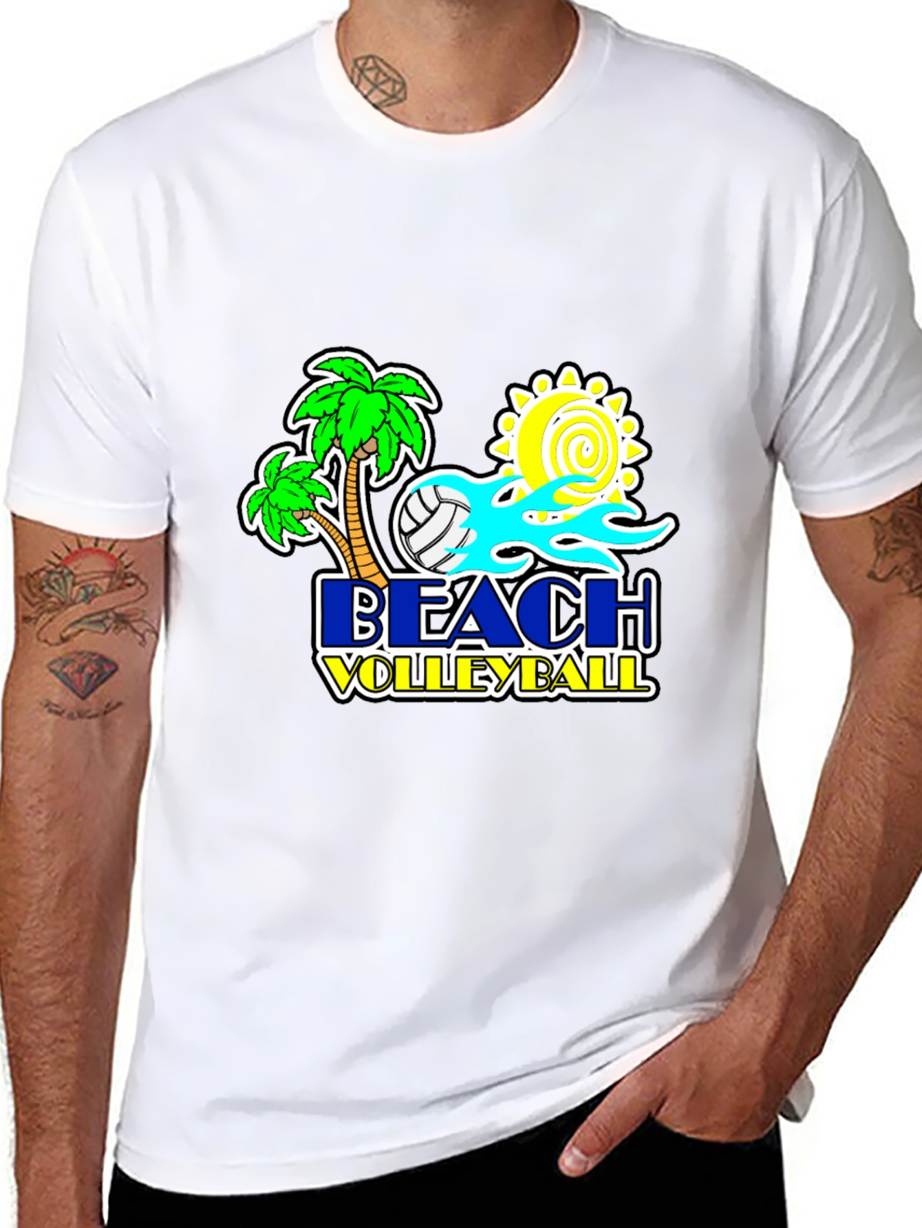 Beach Volleyball Graphic T-Shirt - Summer Ready