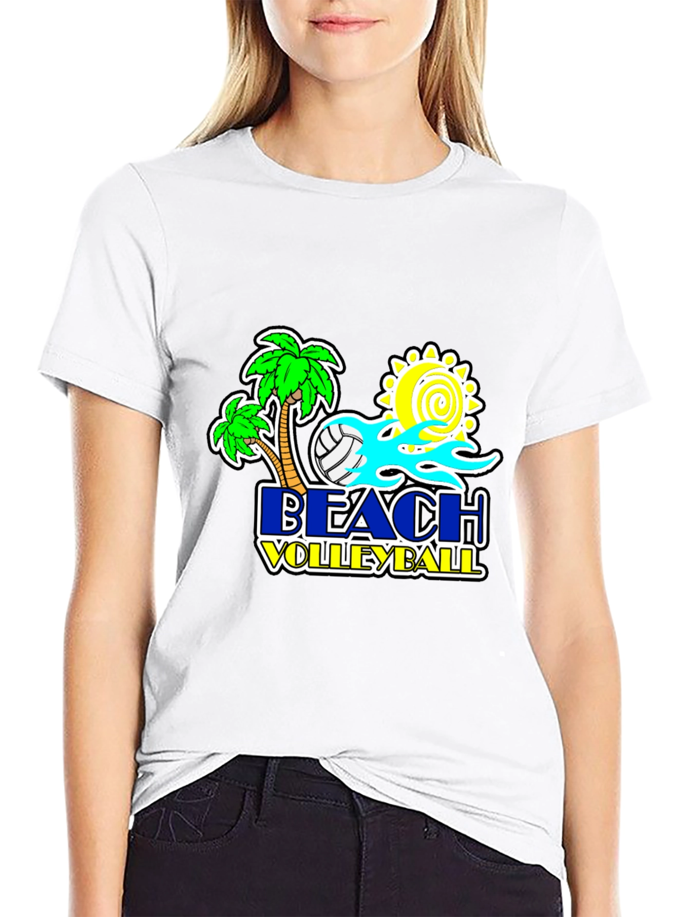 Beach Volleyball Graphic T-Shirt - Summer Ready