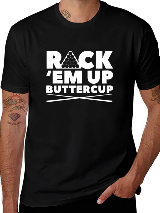 Rack Em Up Buttercup T-Shirt - Billiards Pool Player Tee