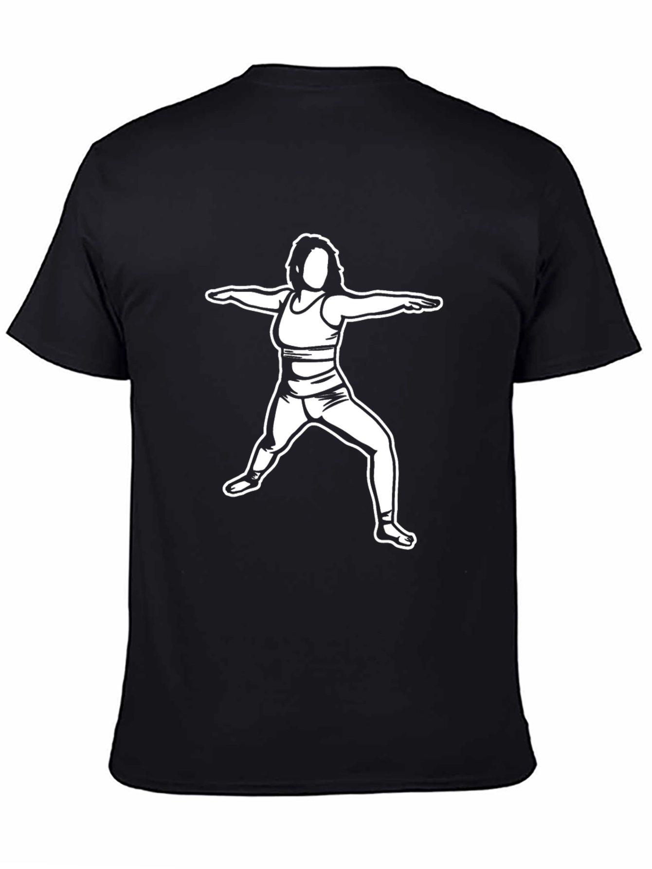 Yoga Pose Graphic Tee - Black Casual T-Shirt