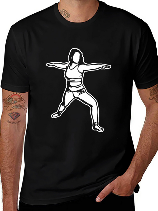 Yoga Pose Graphic Tee - Black Casual T-Shirt