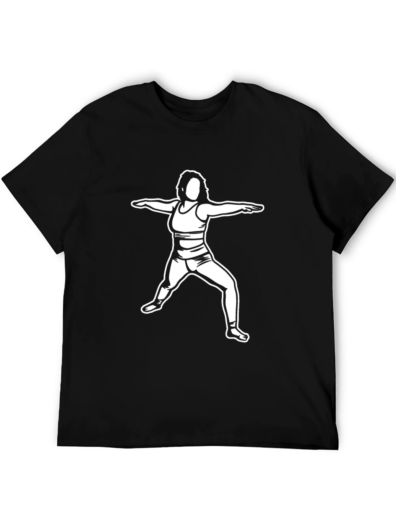Yoga Pose Graphic Tee - Black Casual T-Shirt