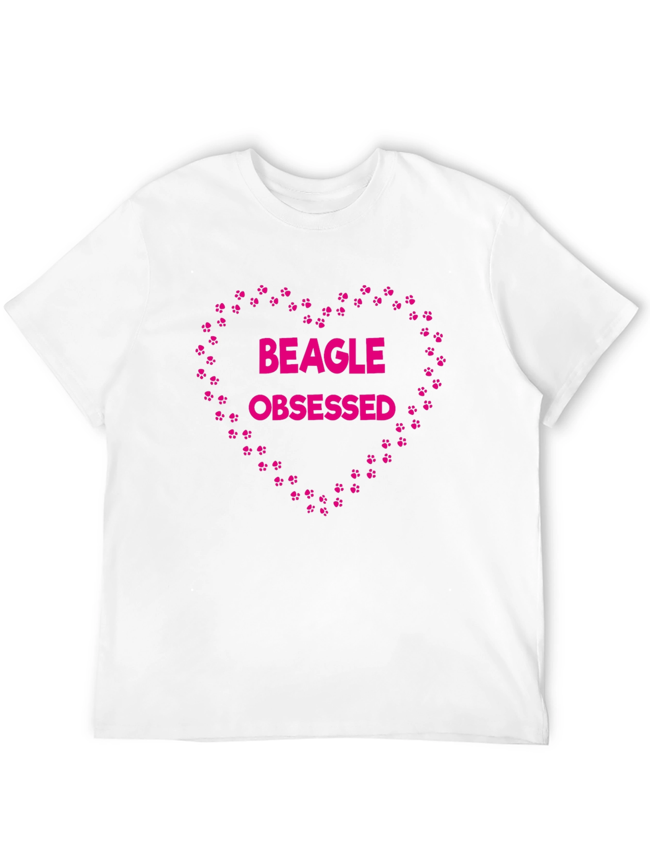 Beagle Obsessed Heart Paw Print T-Shirt