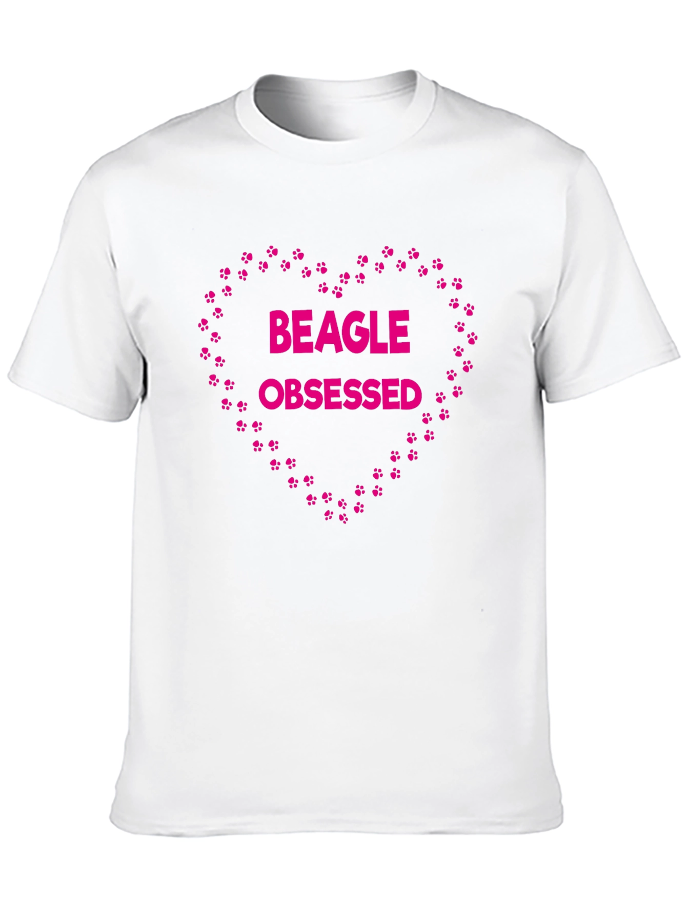 Beagle Obsessed Heart Paw Print T-Shirt