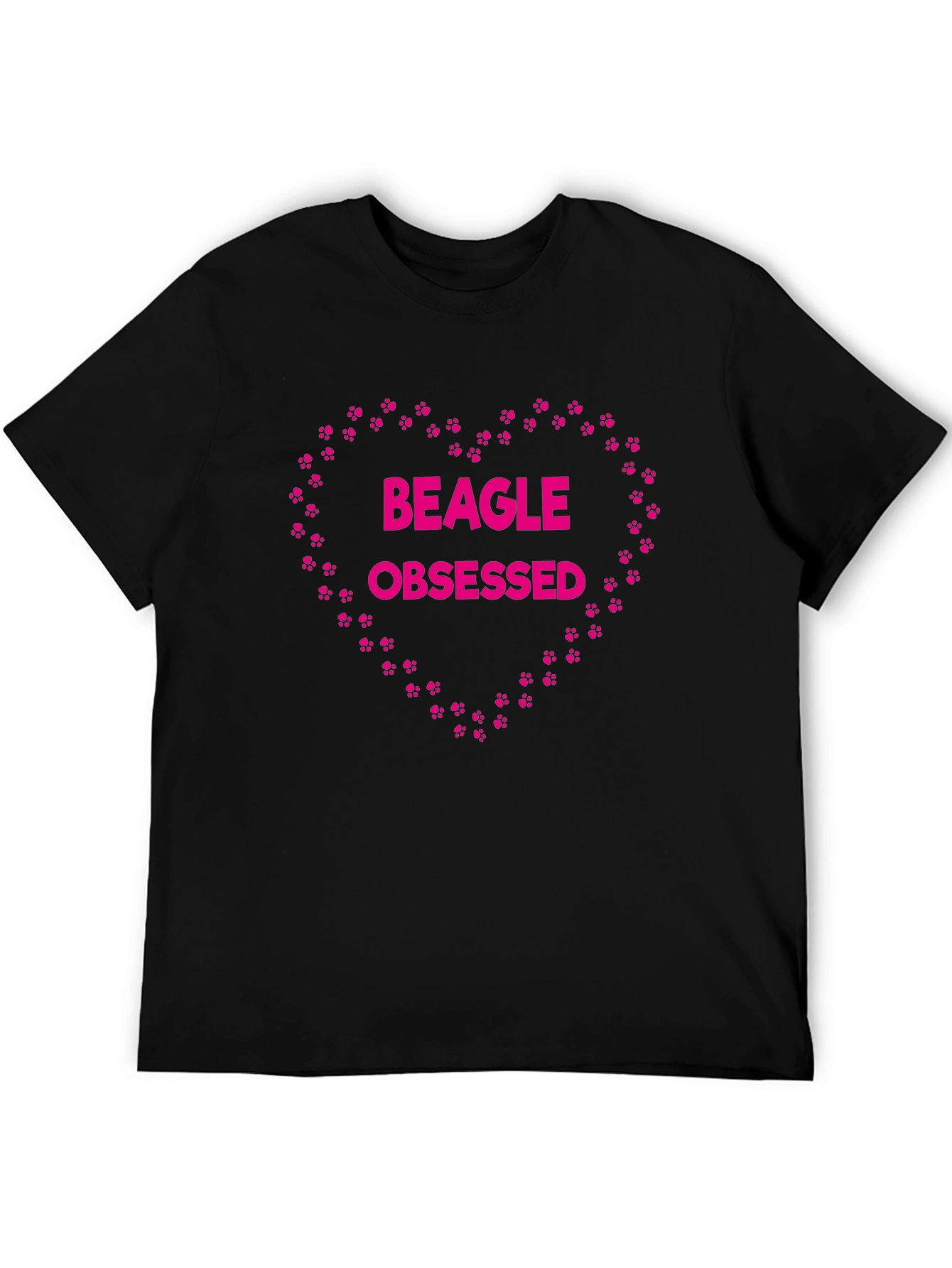Beagle Obsessed Heart Paw Print T-Shirt