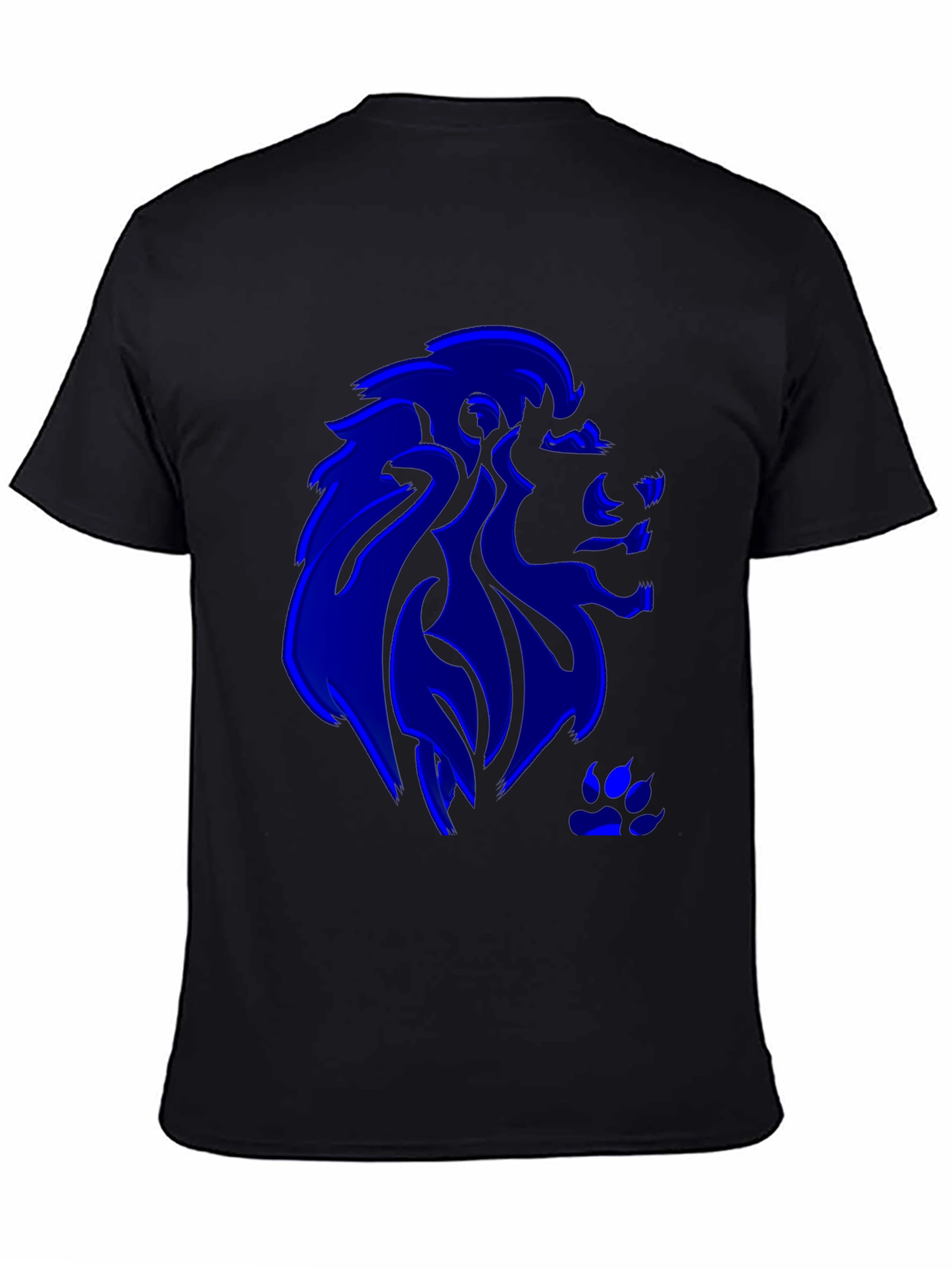 Blue Lion Graphic Black T-Shirt