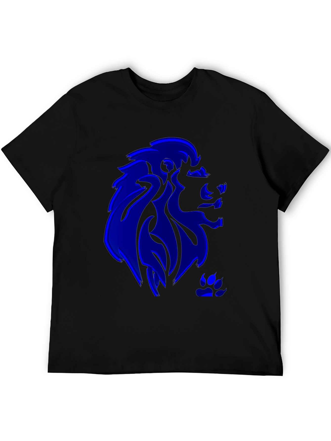 Blue Lion Graphic Black T-Shirt