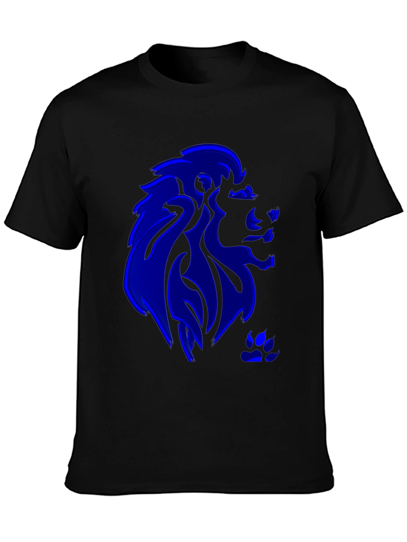 Blue Lion Graphic Black T-Shirt