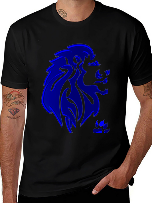 Blue Lion Graphic Black T-Shirt