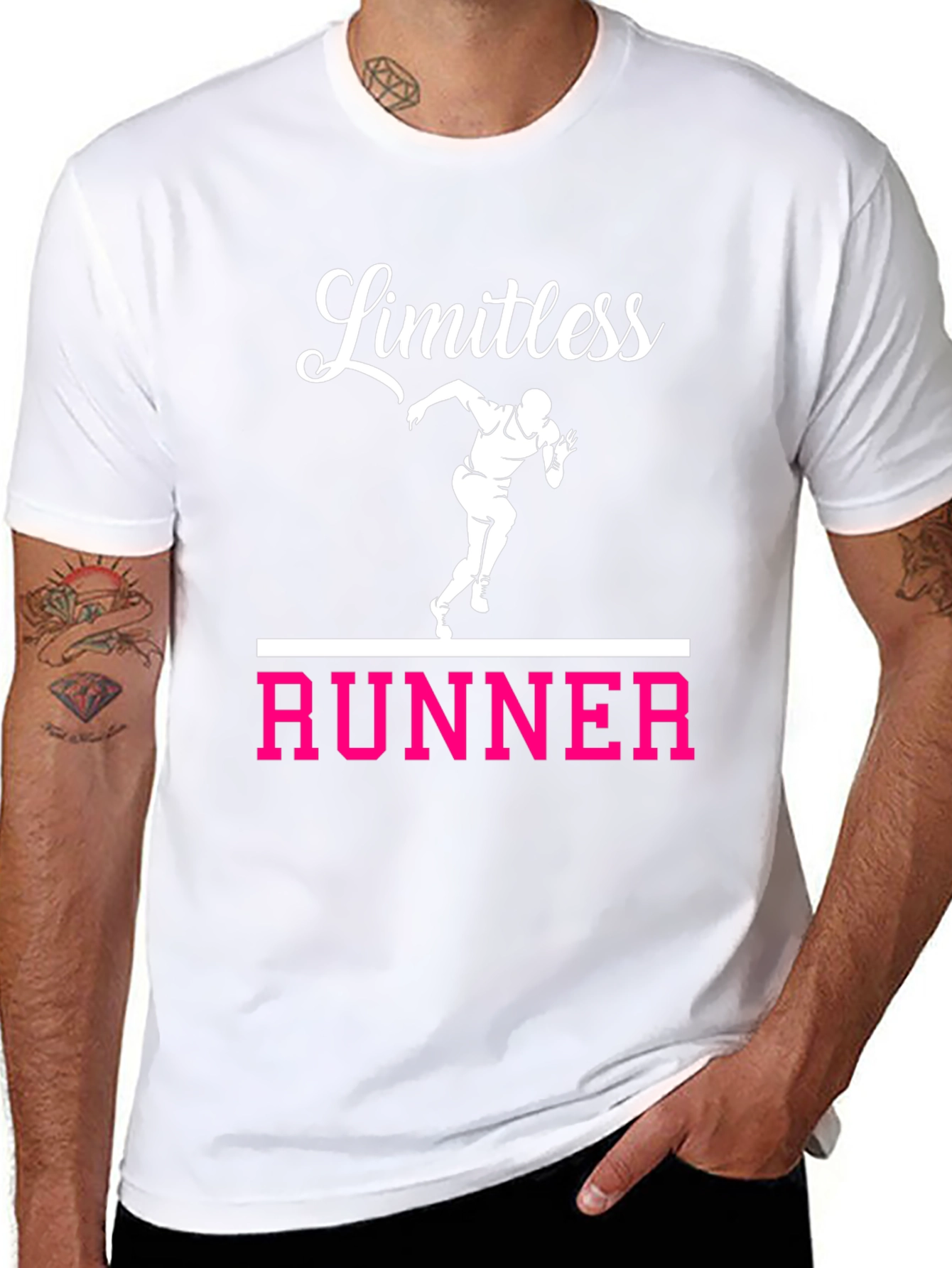 Limitless Runner Graphic Tee - Black Cotton T-Shirt