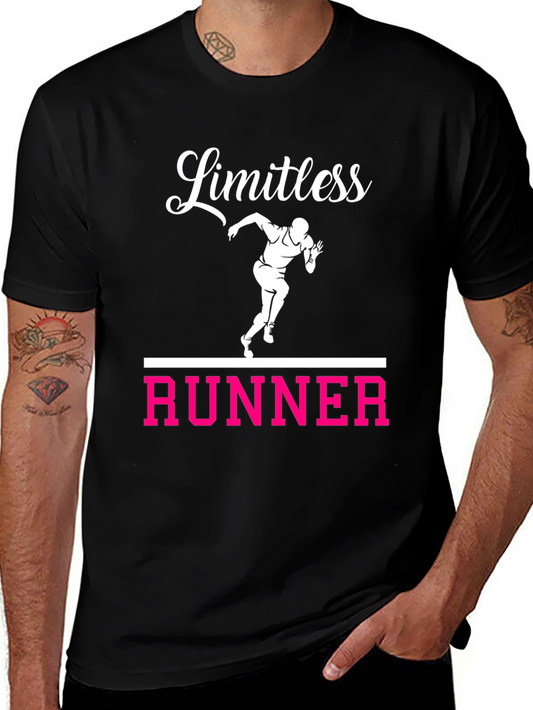 Limitless Runner Graphic Tee - Black Cotton T-Shirt