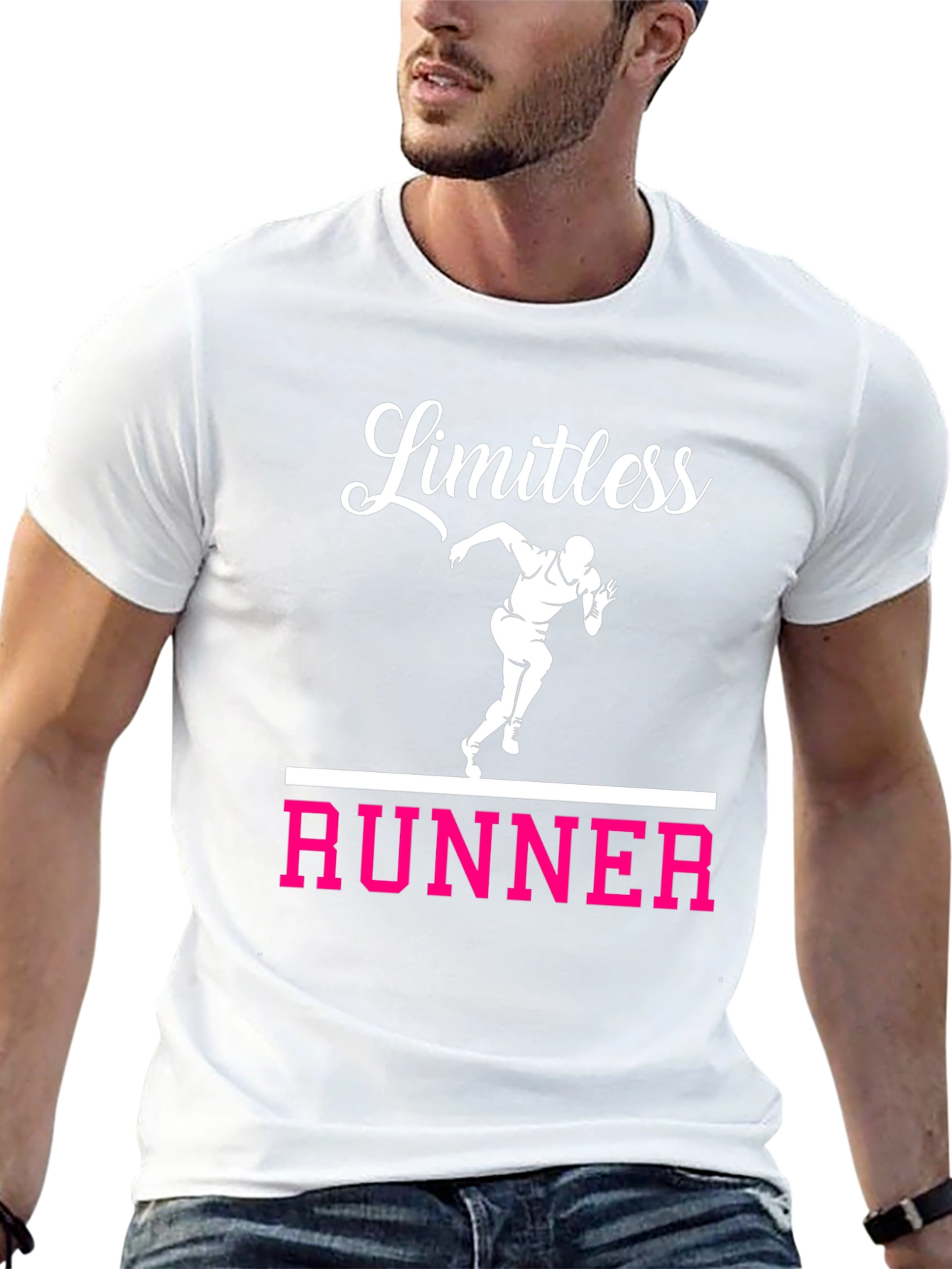 Limitless Runner Graphic Tee - Black Cotton T-Shirt