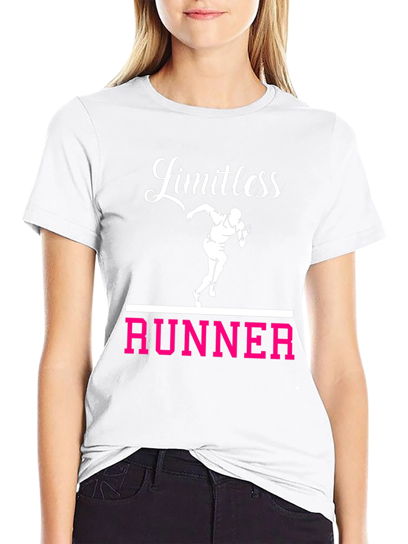 Limitless Runner Graphic Tee - Black Cotton T-Shirt