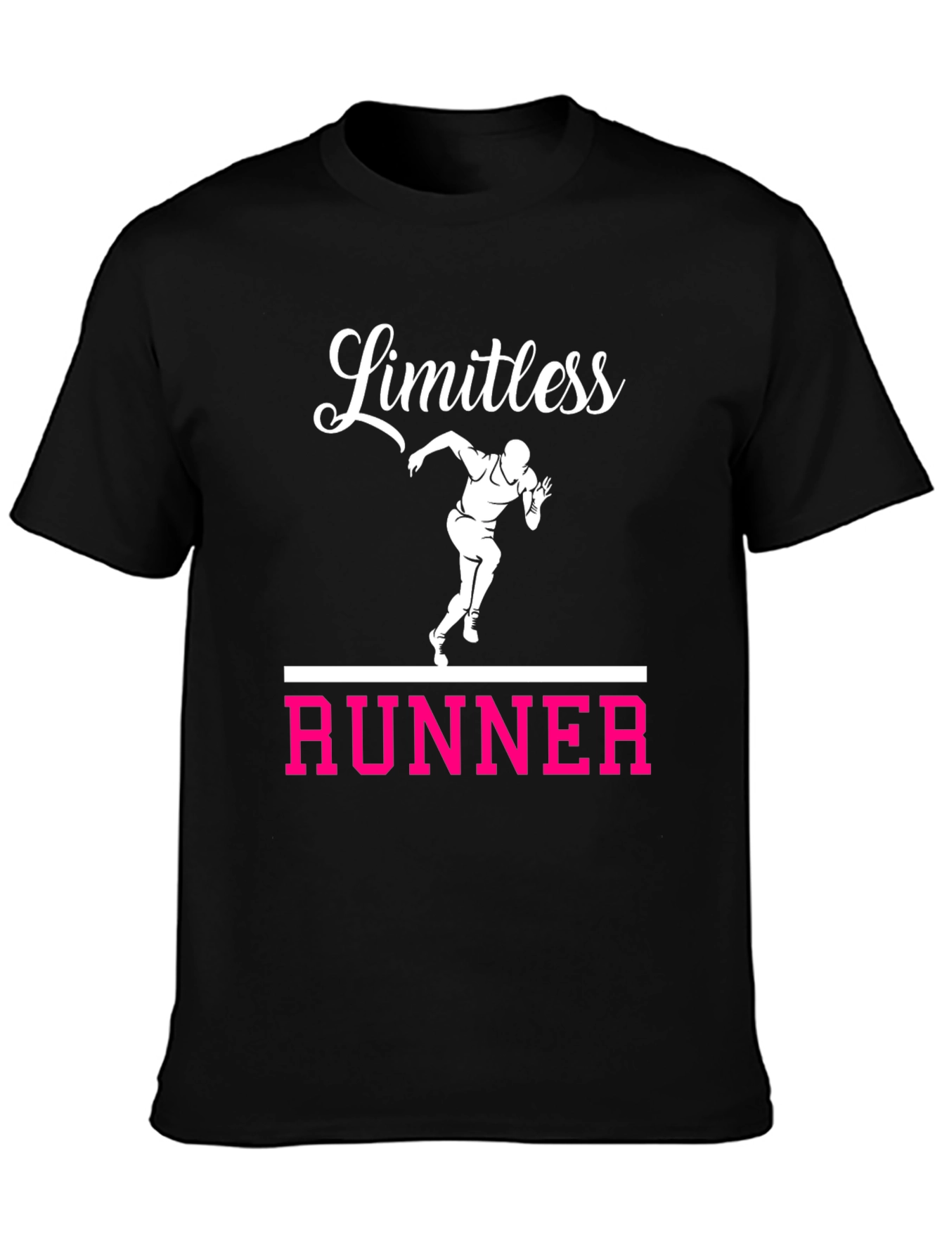 Limitless Runner Graphic Tee - Black Cotton T-Shirt