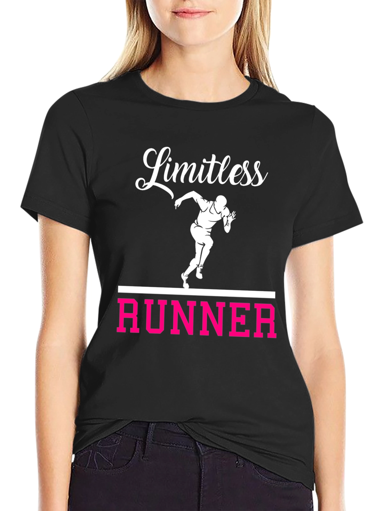 Limitless Runner Graphic Tee - Black Cotton T-Shirt