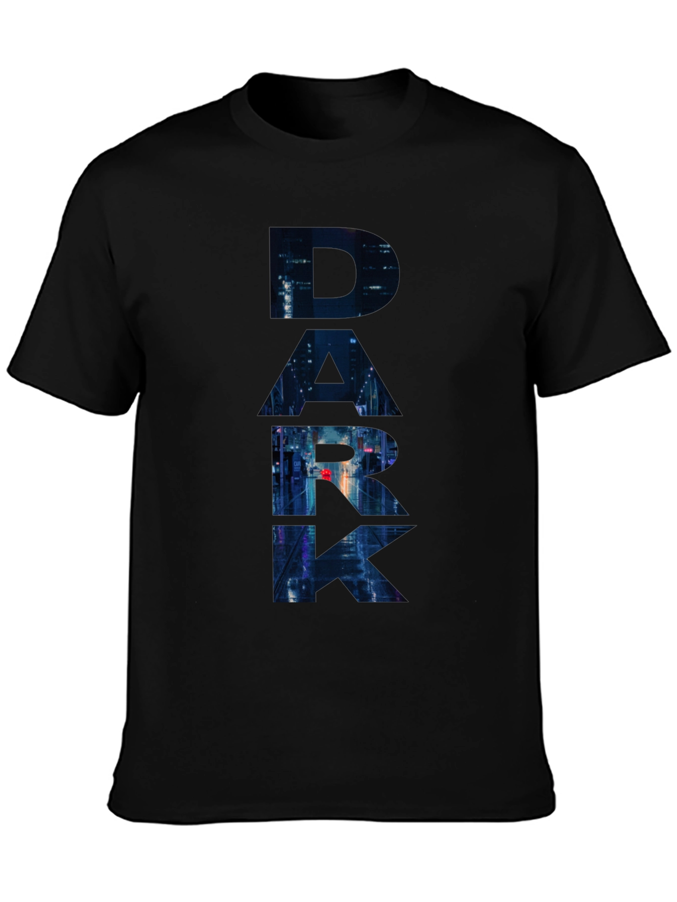 Dark Cityscape Graphic Black T-Shirt