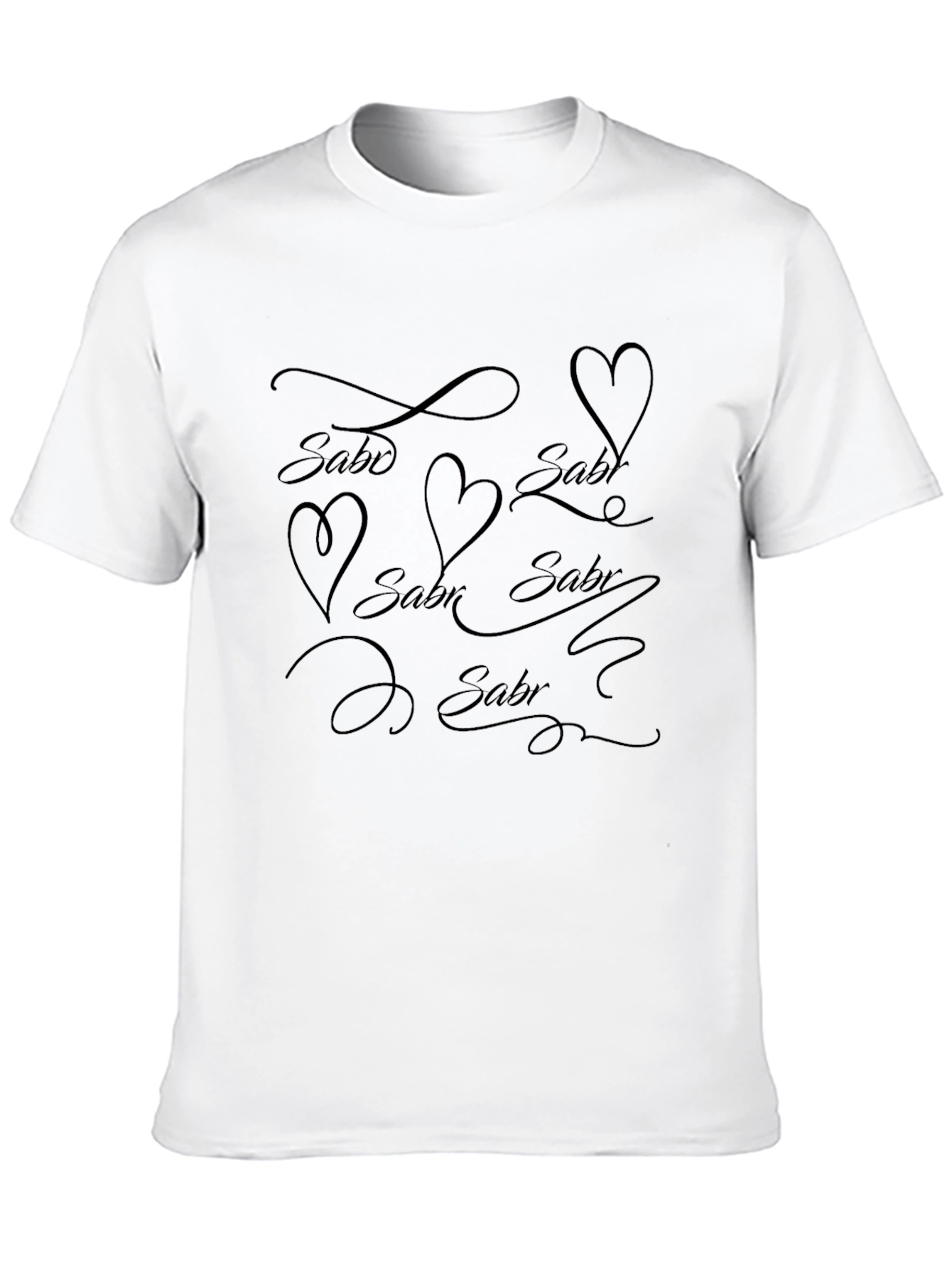 Stylish Sabr Graphic Print Black T-Shirt