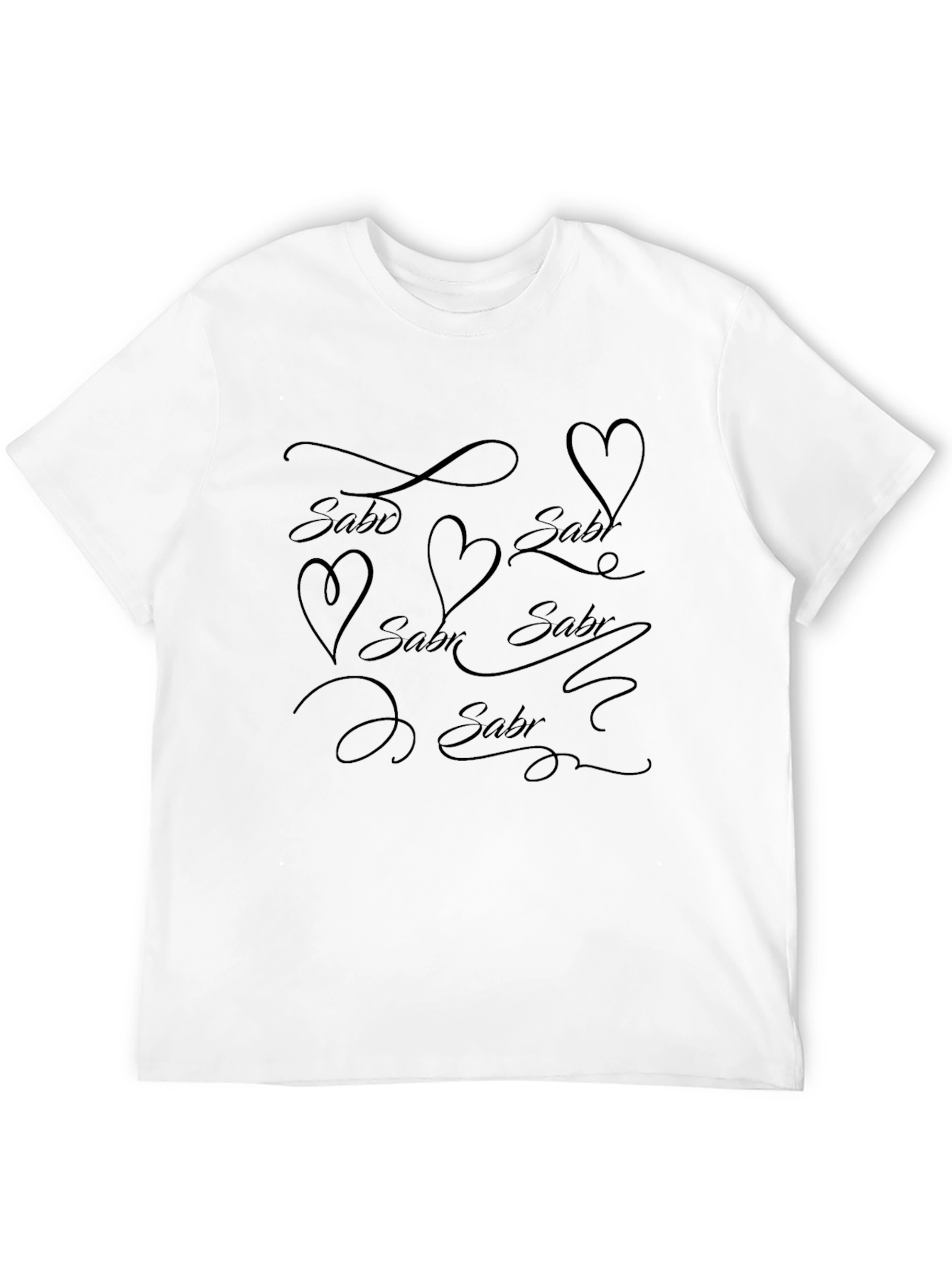 Stylish Sabr Graphic Print Black T-Shirt
