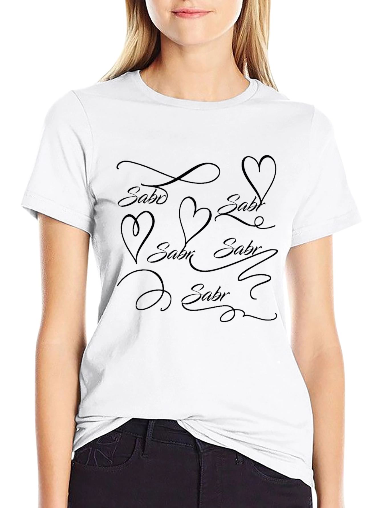 Stylish Sabr Graphic Print Black T-Shirt