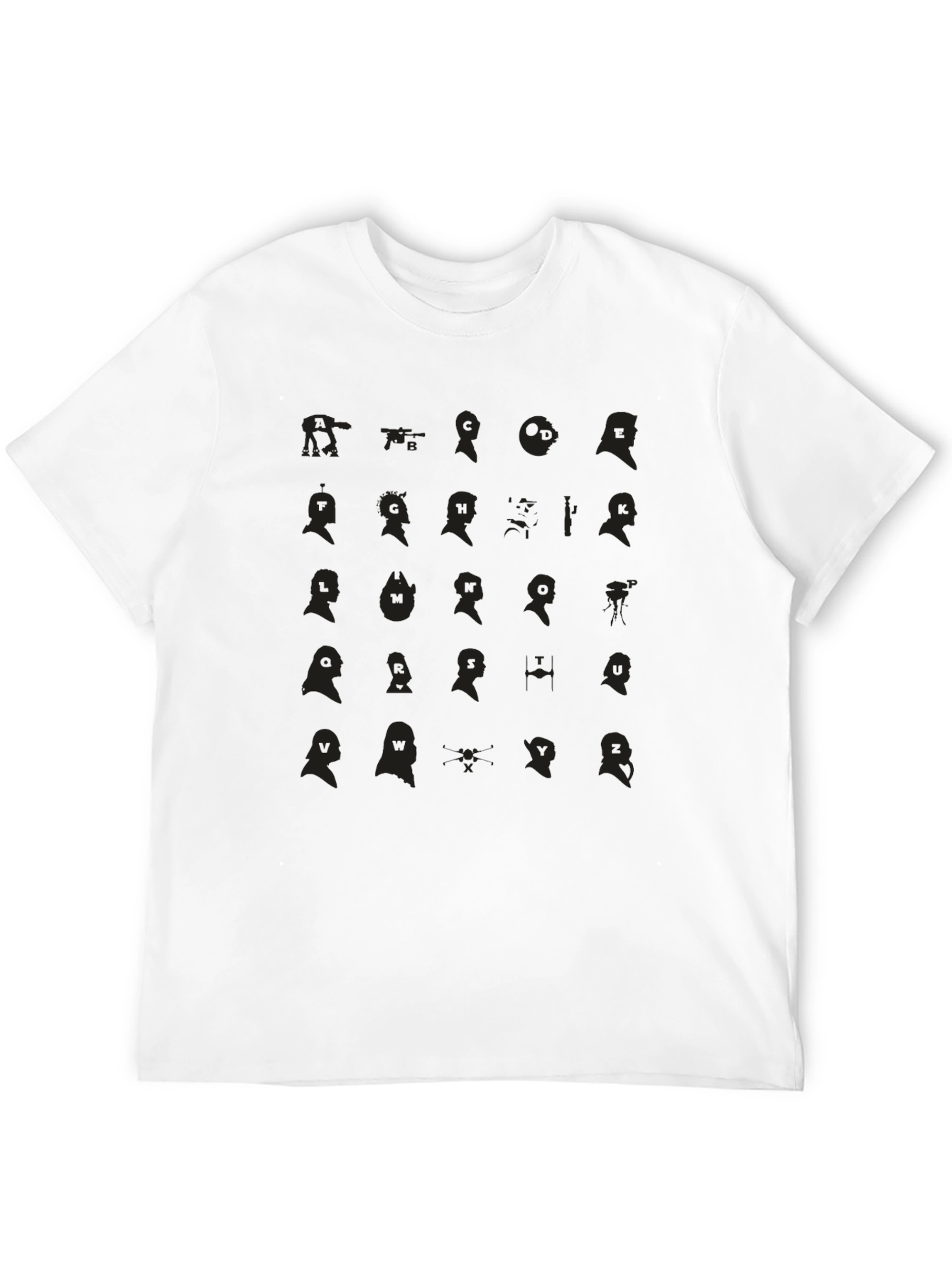 Unique Silhouette Pattern Black T-Shirt