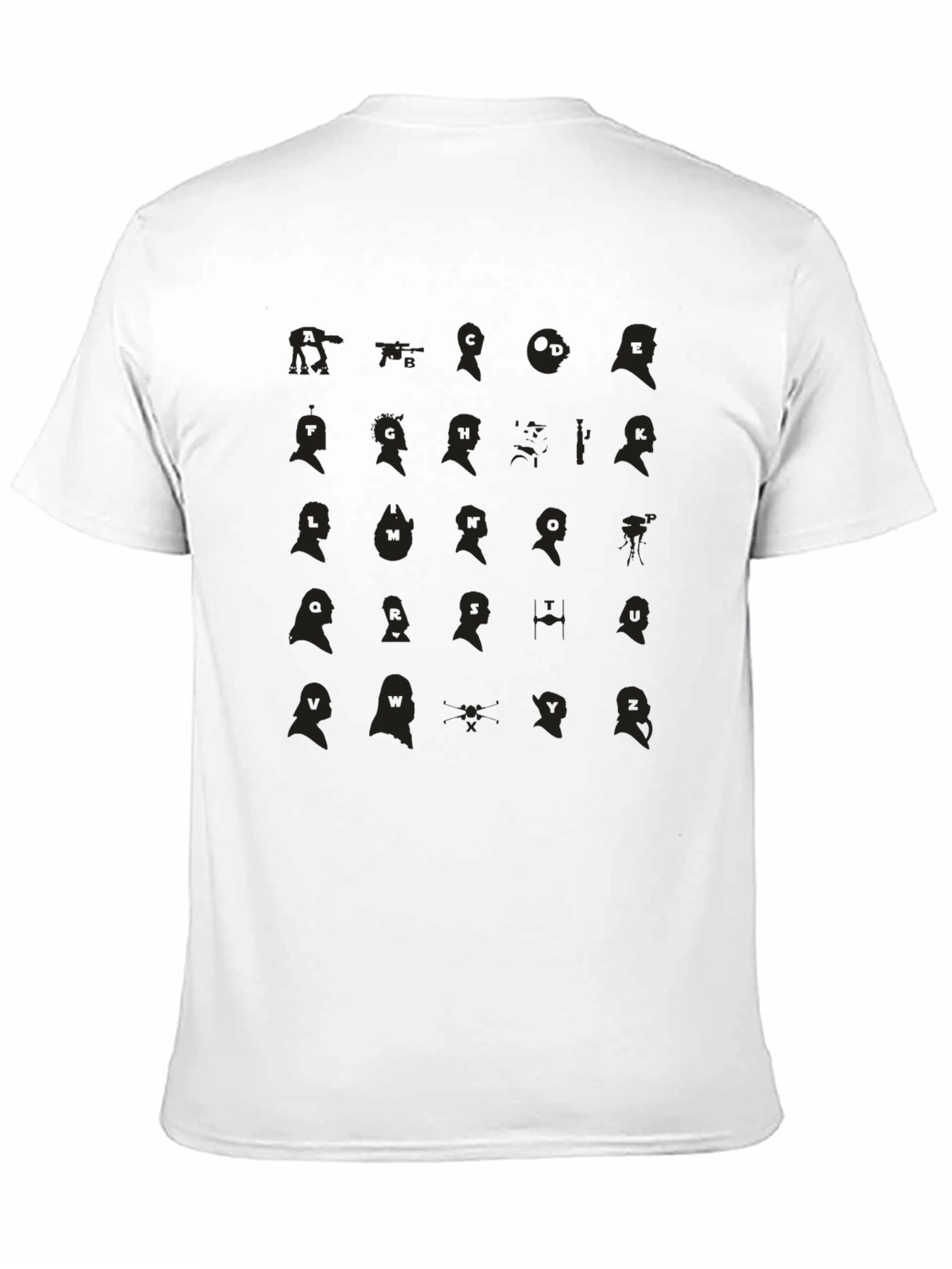 Unique Silhouette Pattern Black T-Shirt