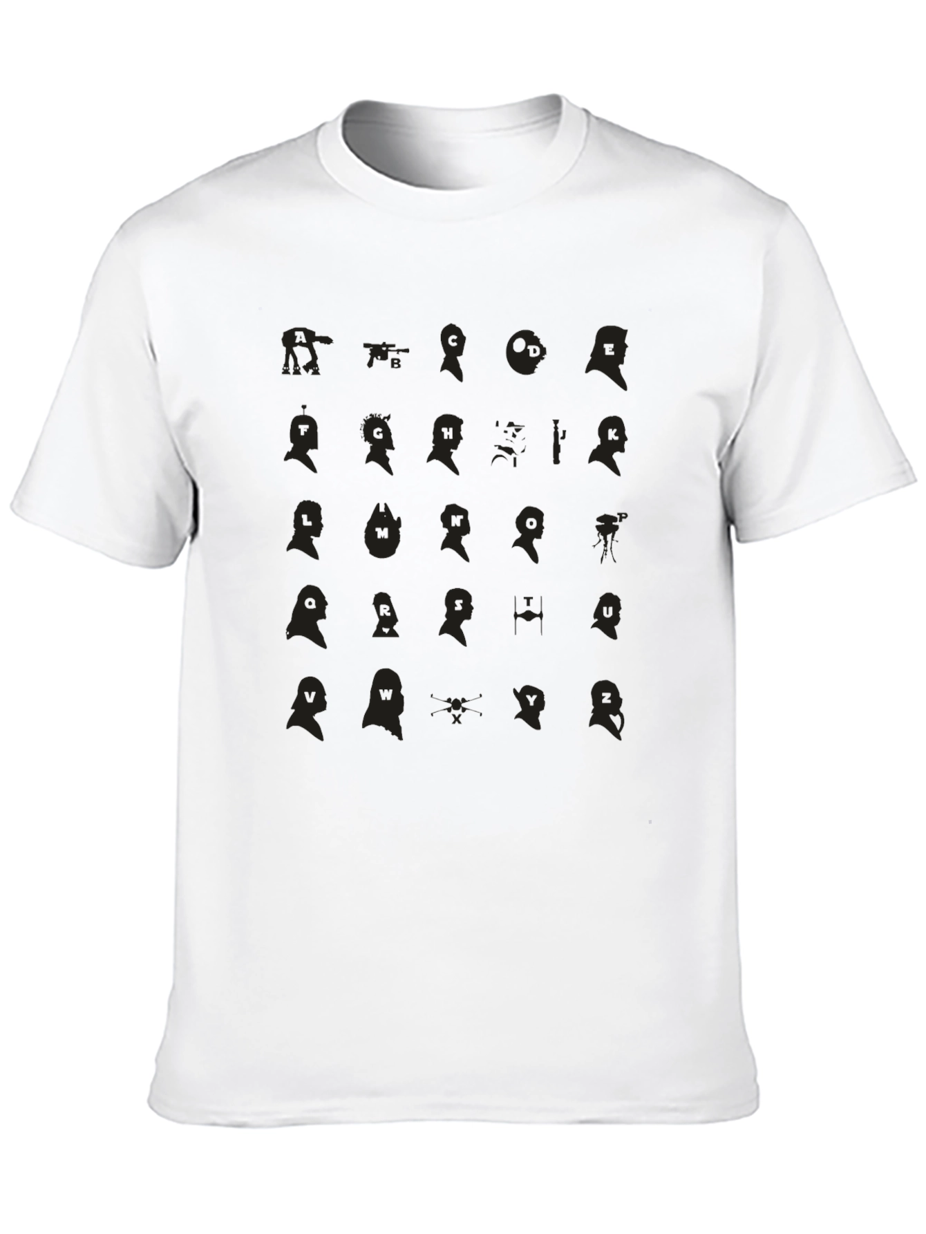 Unique Silhouette Pattern Black T-Shirt