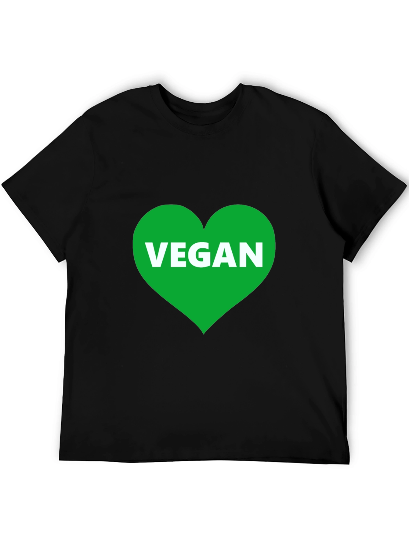 Vegan Heart T-Shirt - Black Graphic Tee