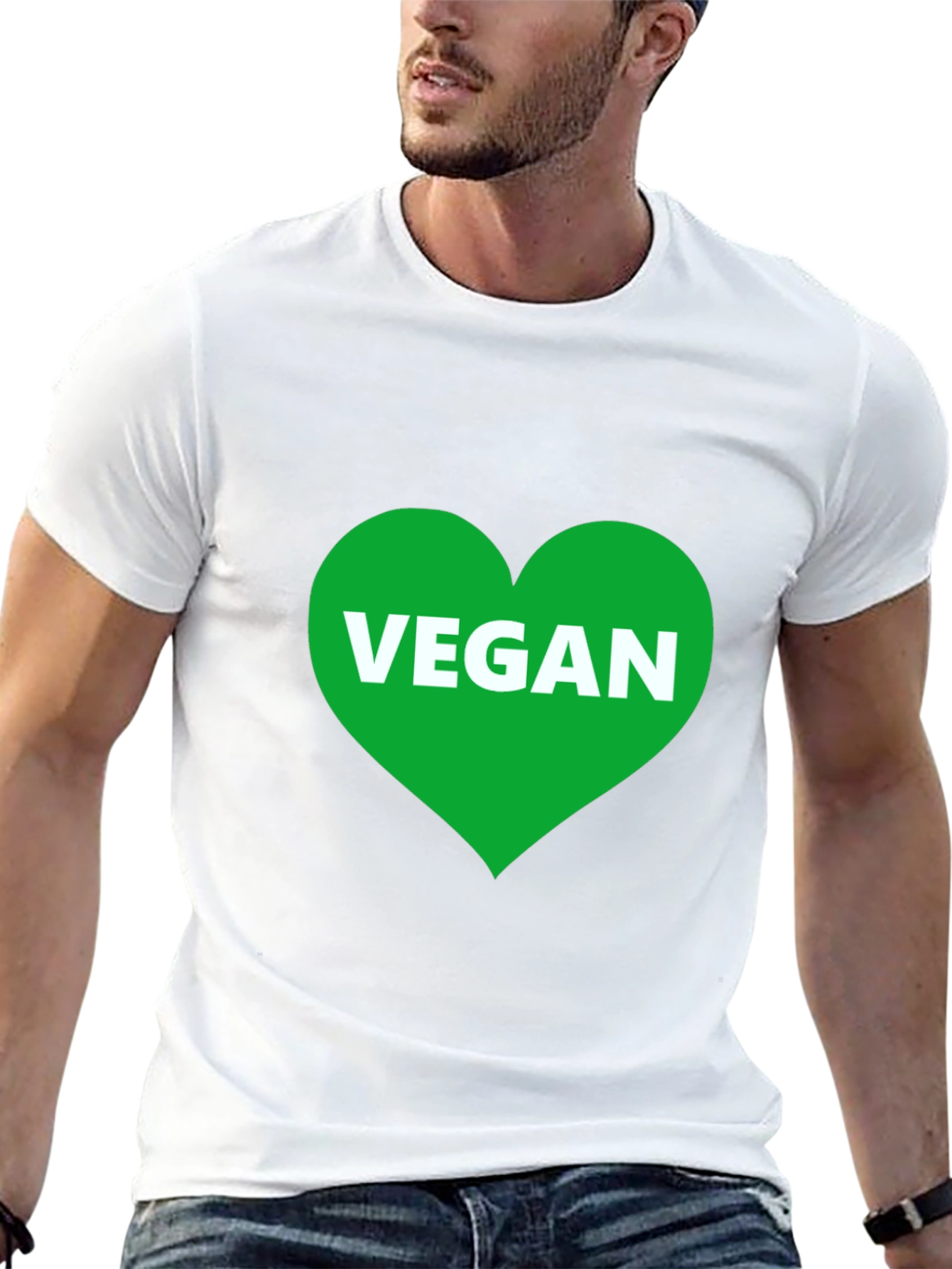 Vegan Heart T-Shirt - Black Graphic Tee