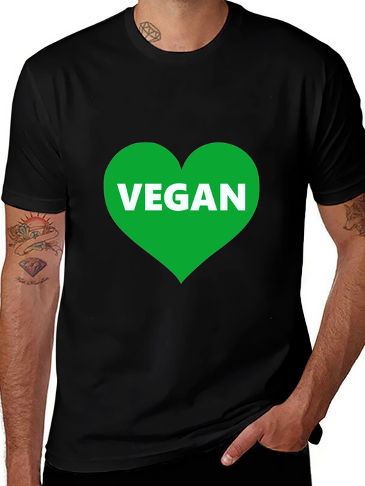 Vegan Heart T-Shirt - Black Graphic Tee