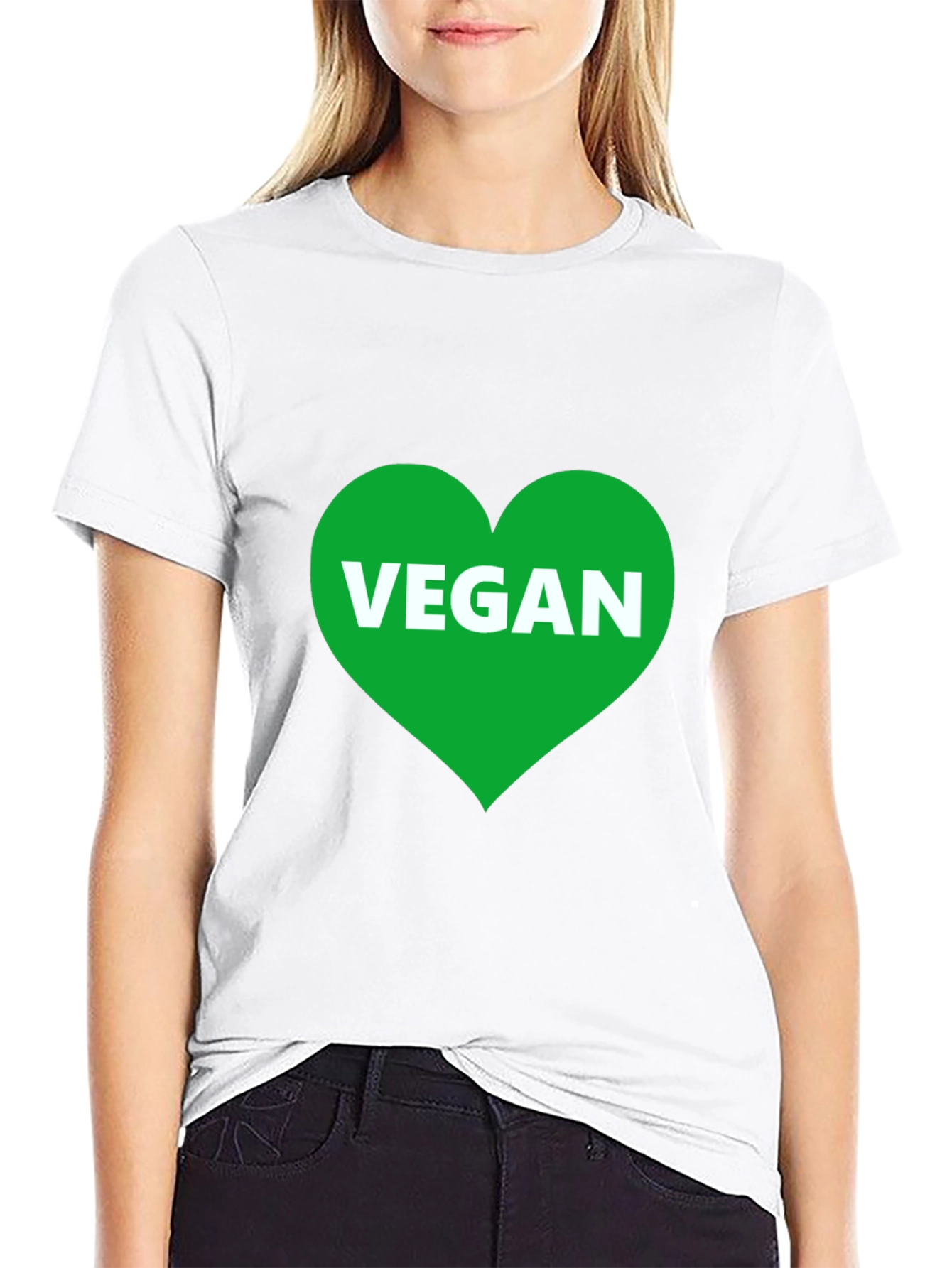 Vegan Heart T-Shirt - Black Graphic Tee